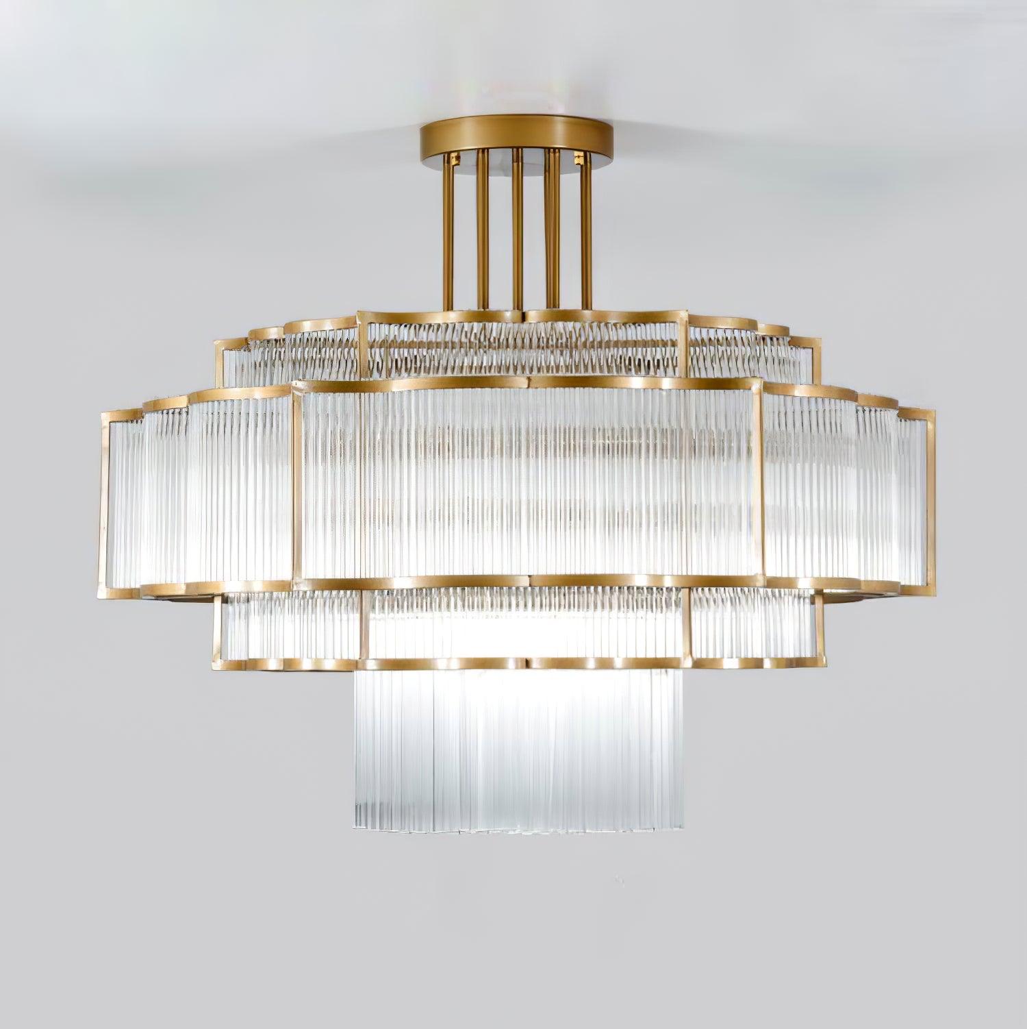 Lustra Chandelier Gold Black Glass - Letslighting