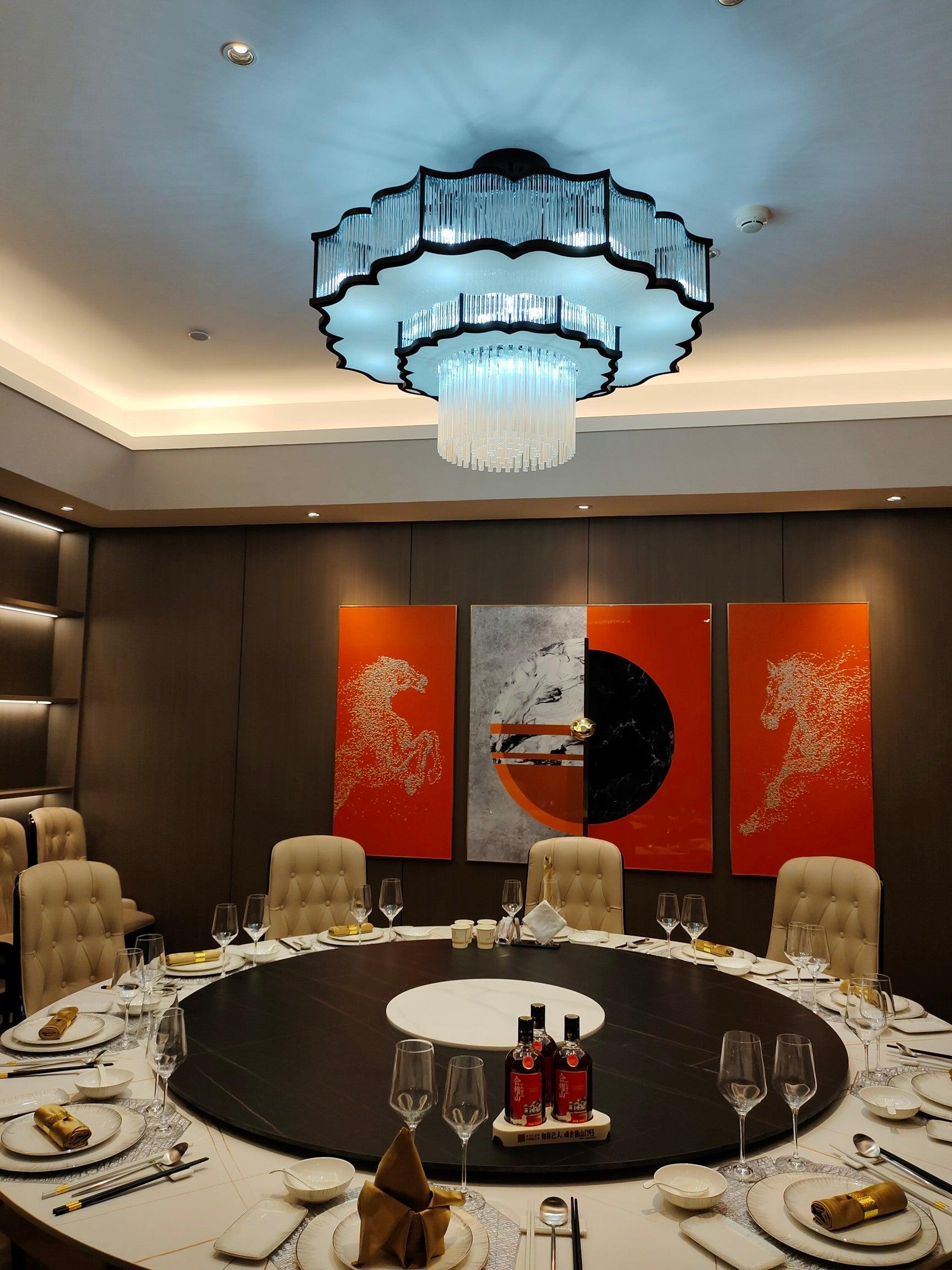 Lustra Chandelier Gold Black Glass - Letslighting