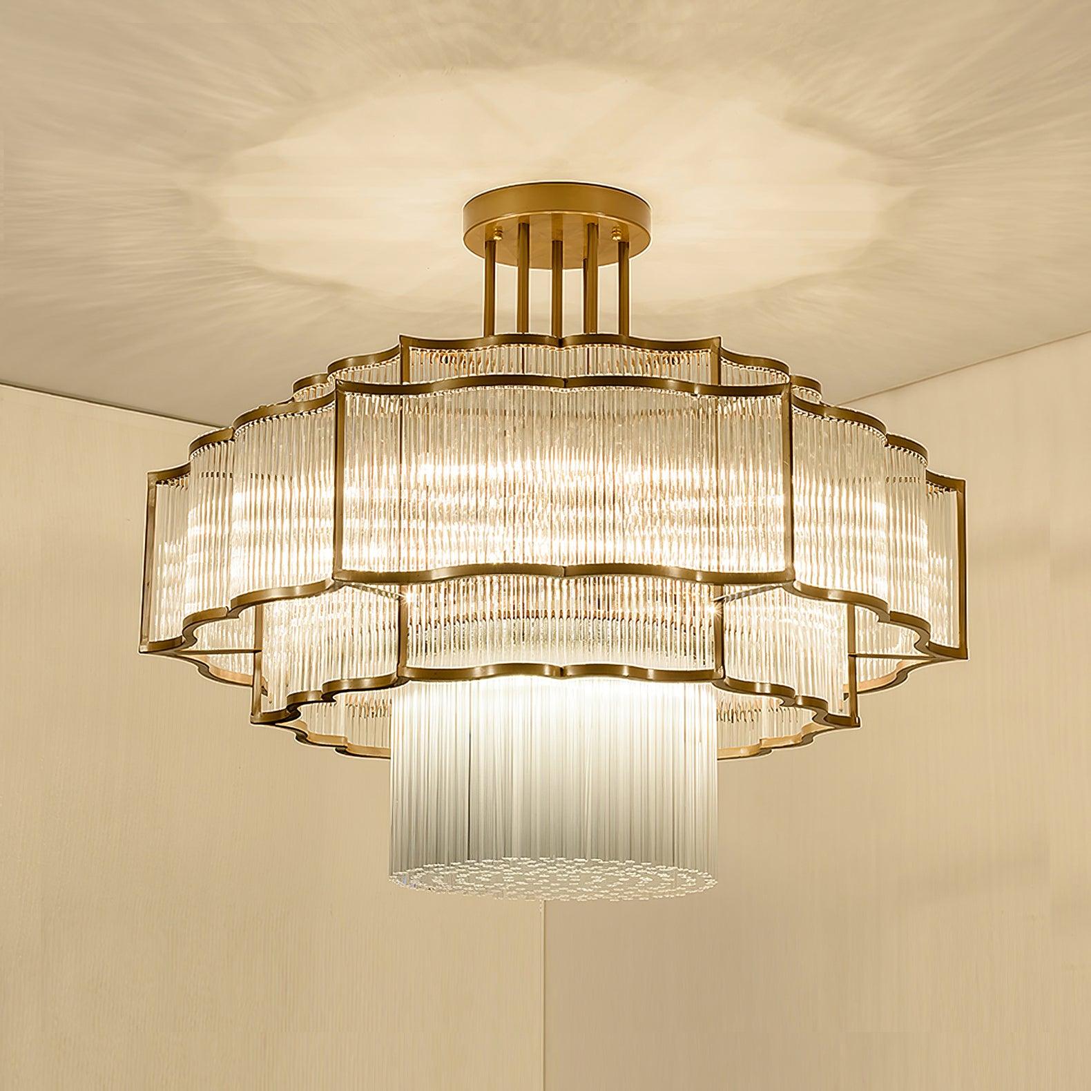 Lustra Chandelier Gold Black Glass - Letslighting