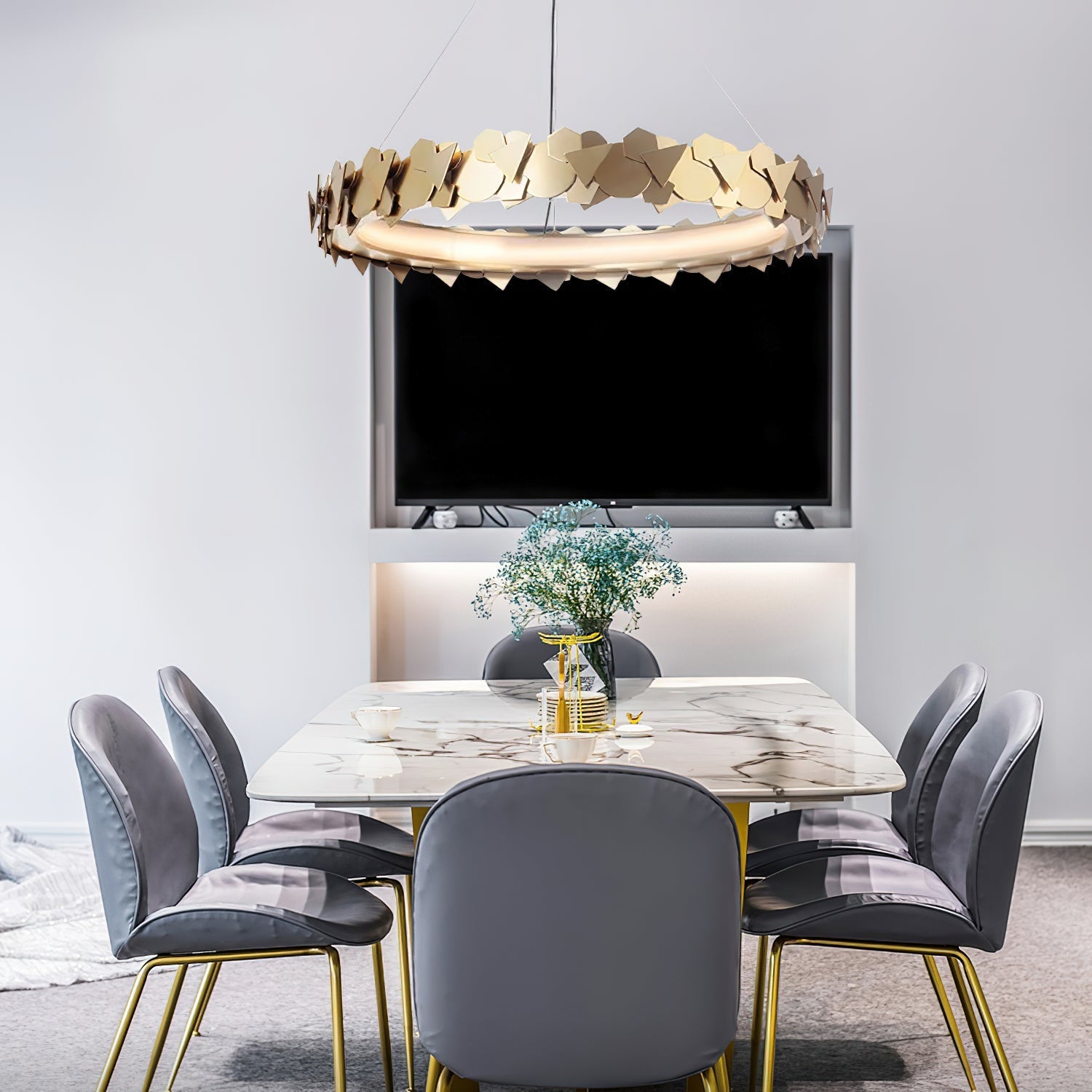 Philomenos Modern Minimalist Halo Chandelier - Letslighting