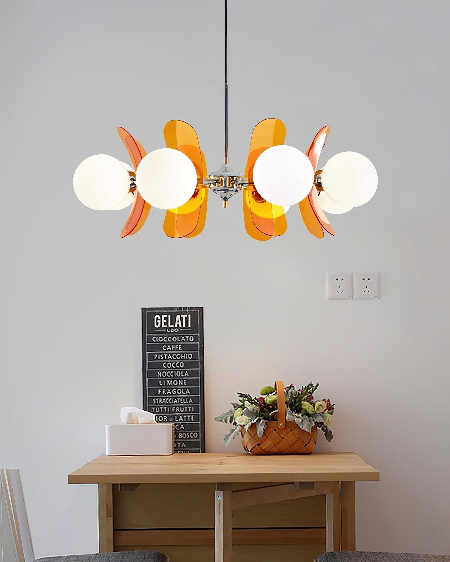 Lustra Chandelier Phosphorescent Glass Lampshade - Letslighting