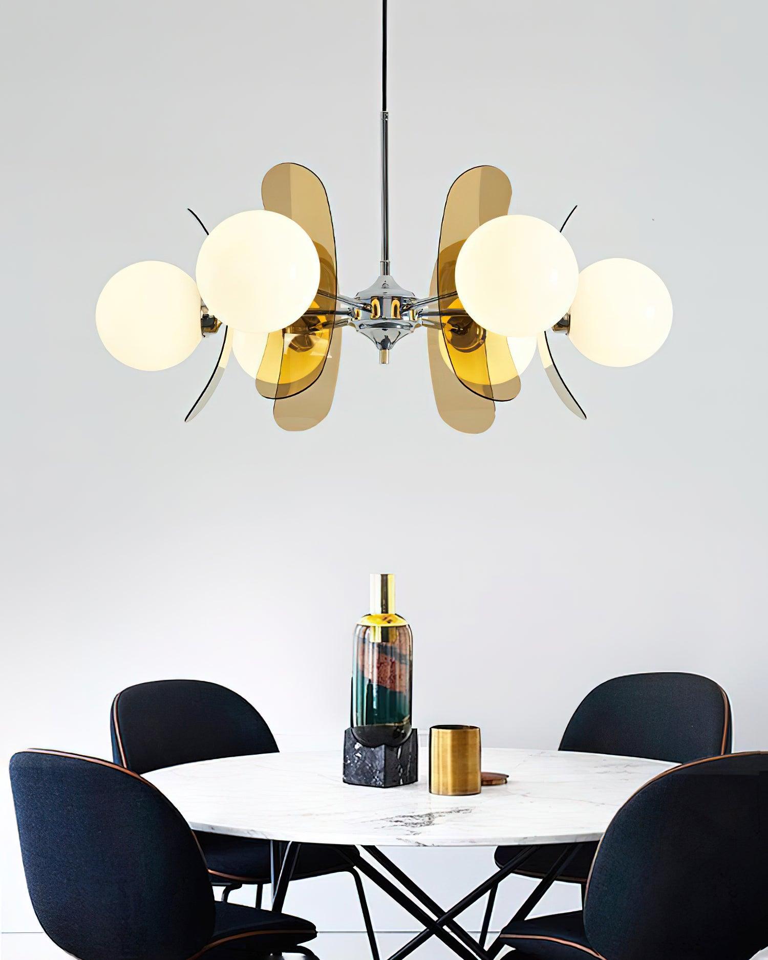 Lustra Chandelier Phosphorescent Glass Lampshade - Letslighting