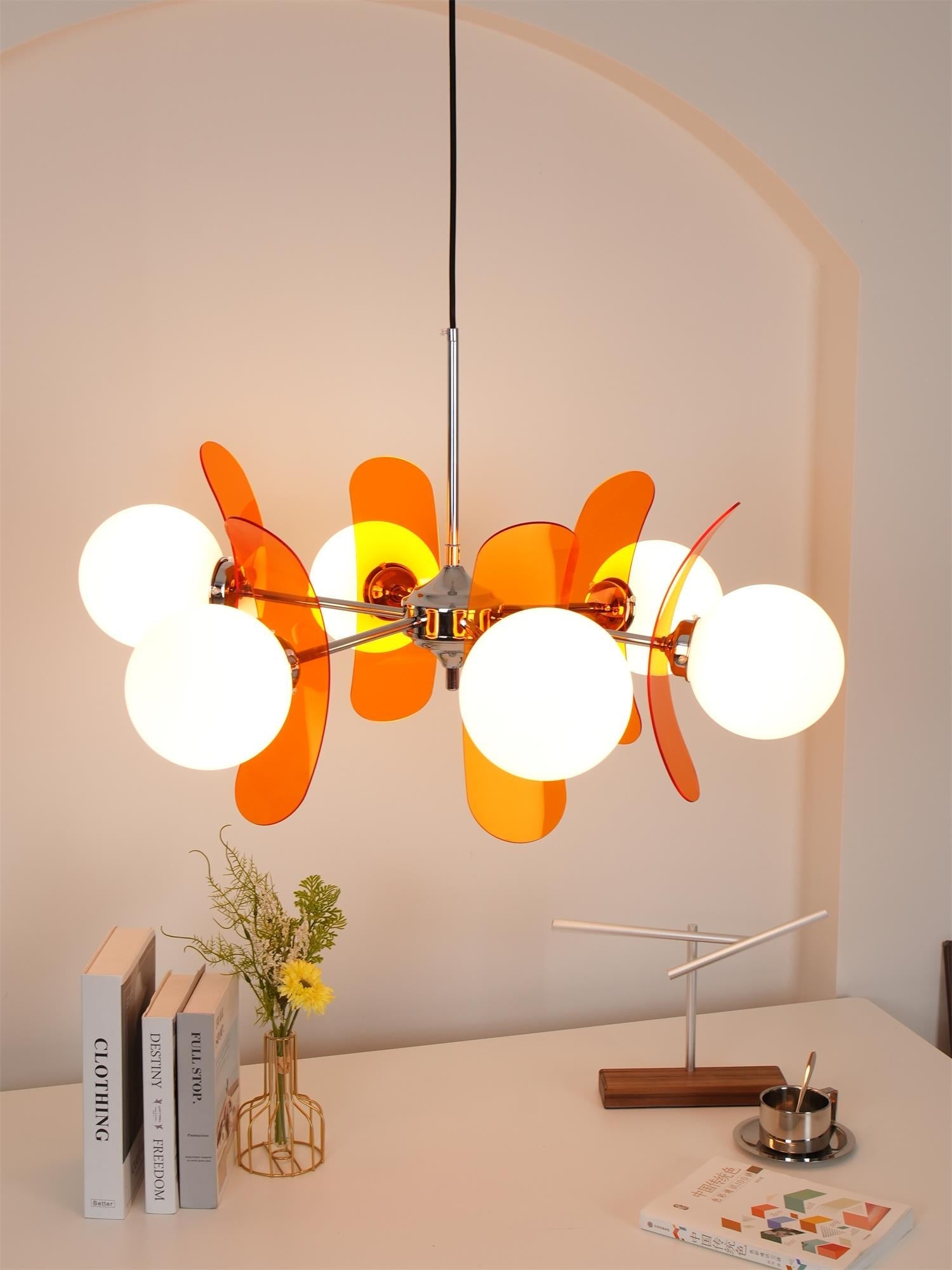 Lustra Chandelier Phosphorescent Glass Lampshade - Letslighting