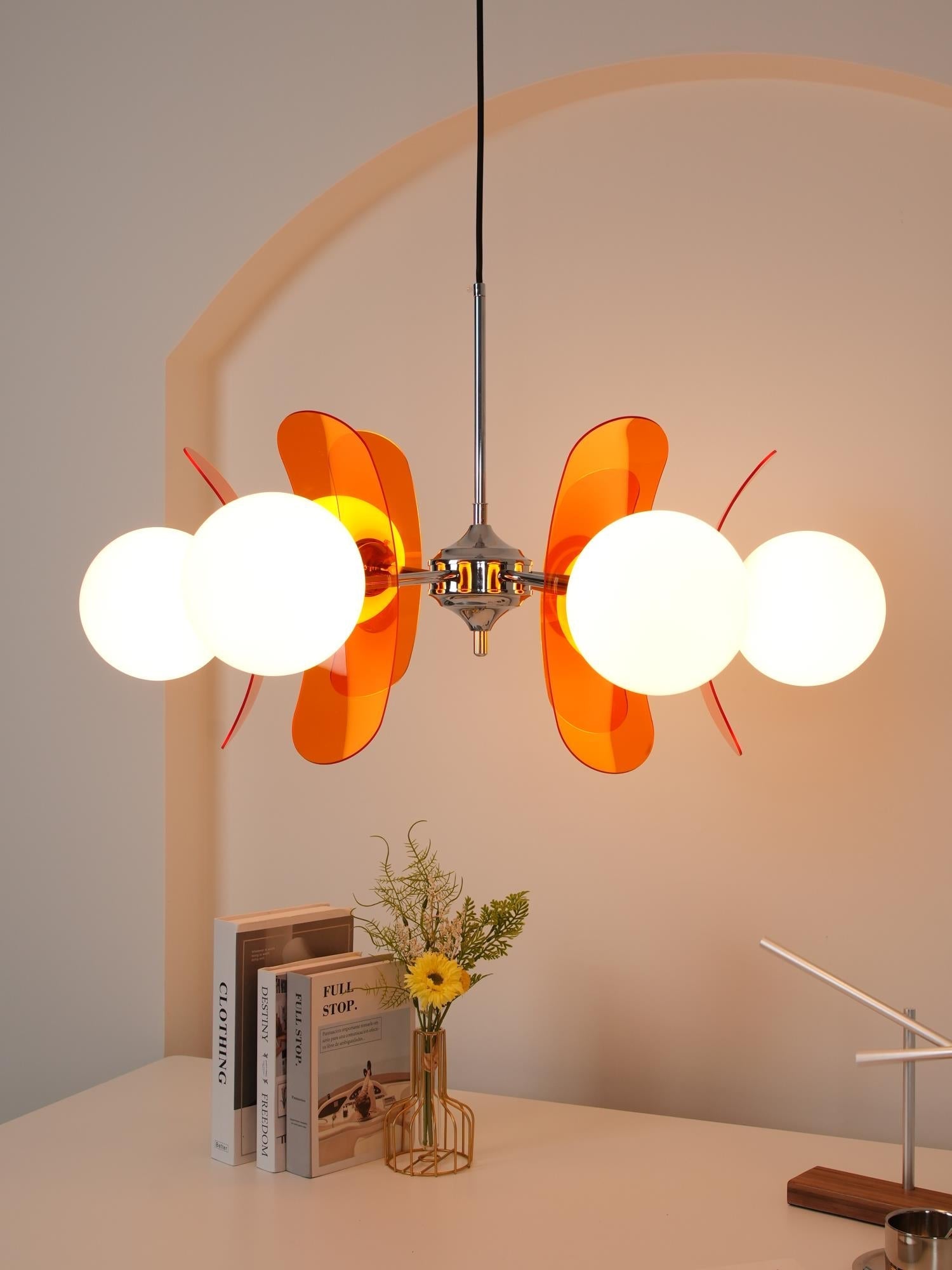 Lustra Chandelier Phosphorescent Glass Lampshade - Letslighting
