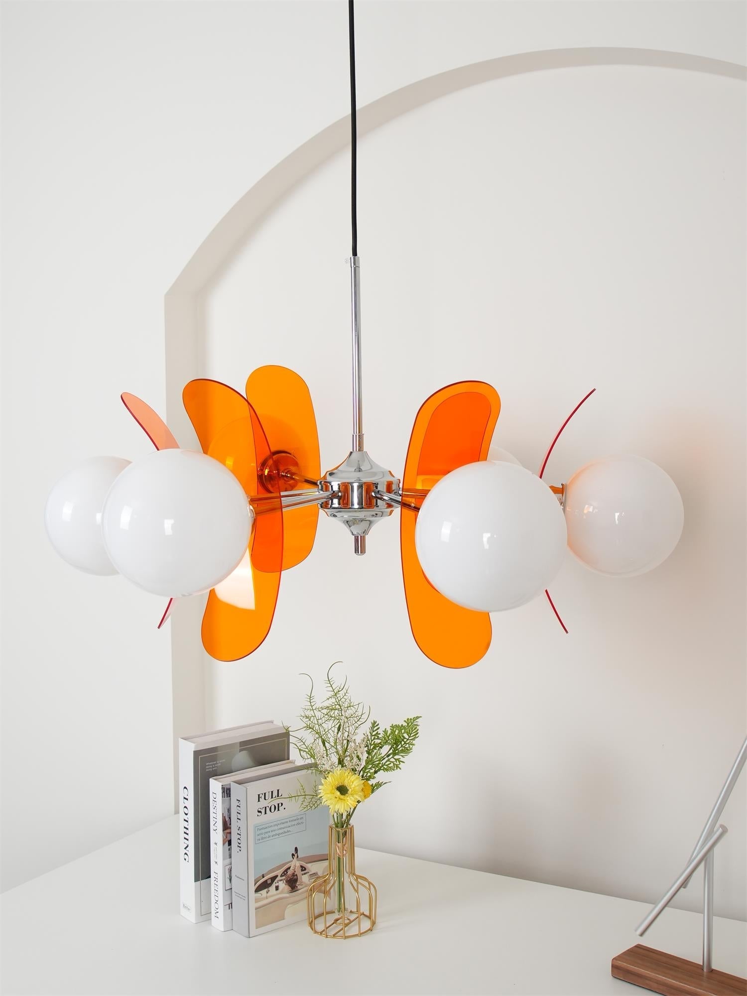 Lustra Chandelier Phosphorescent Glass Lampshade - Letslighting