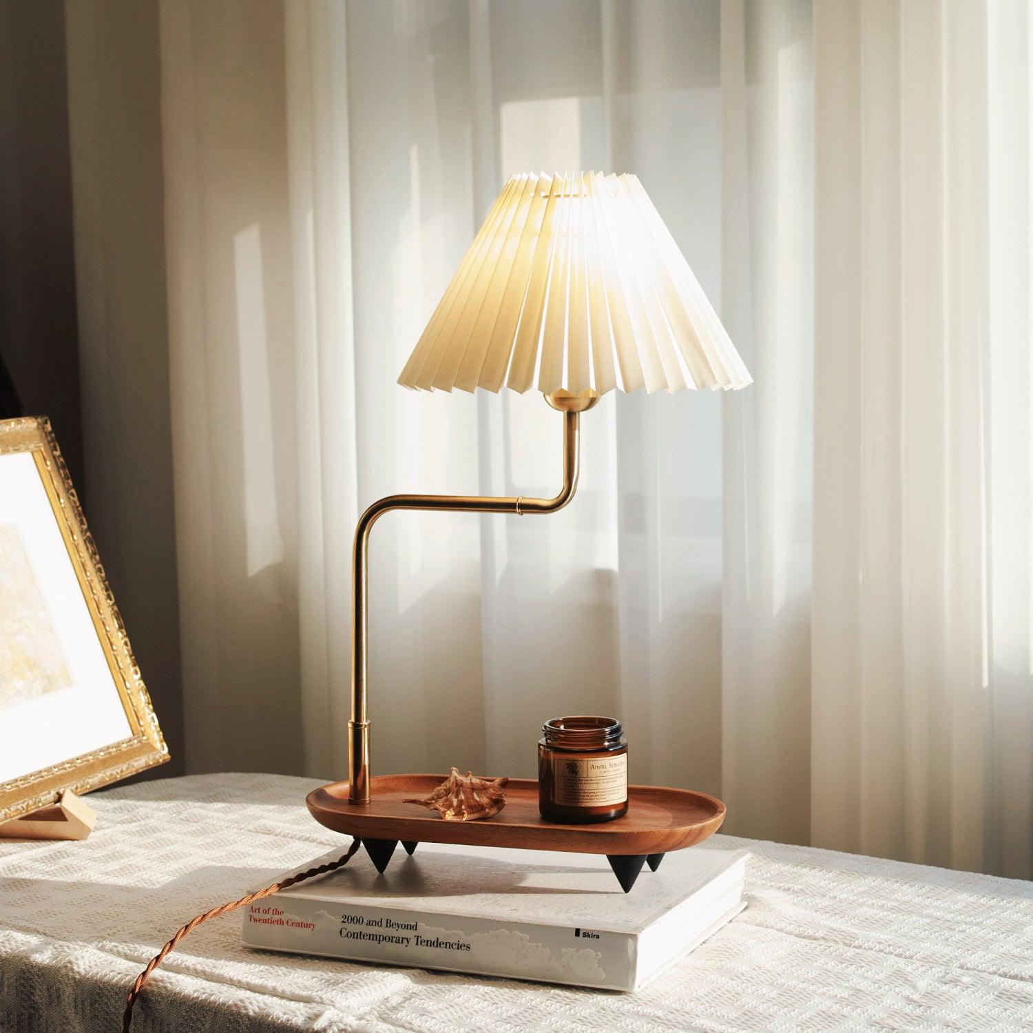 Alva Wooden Fabric Vintage Table Lamp - Letslighting