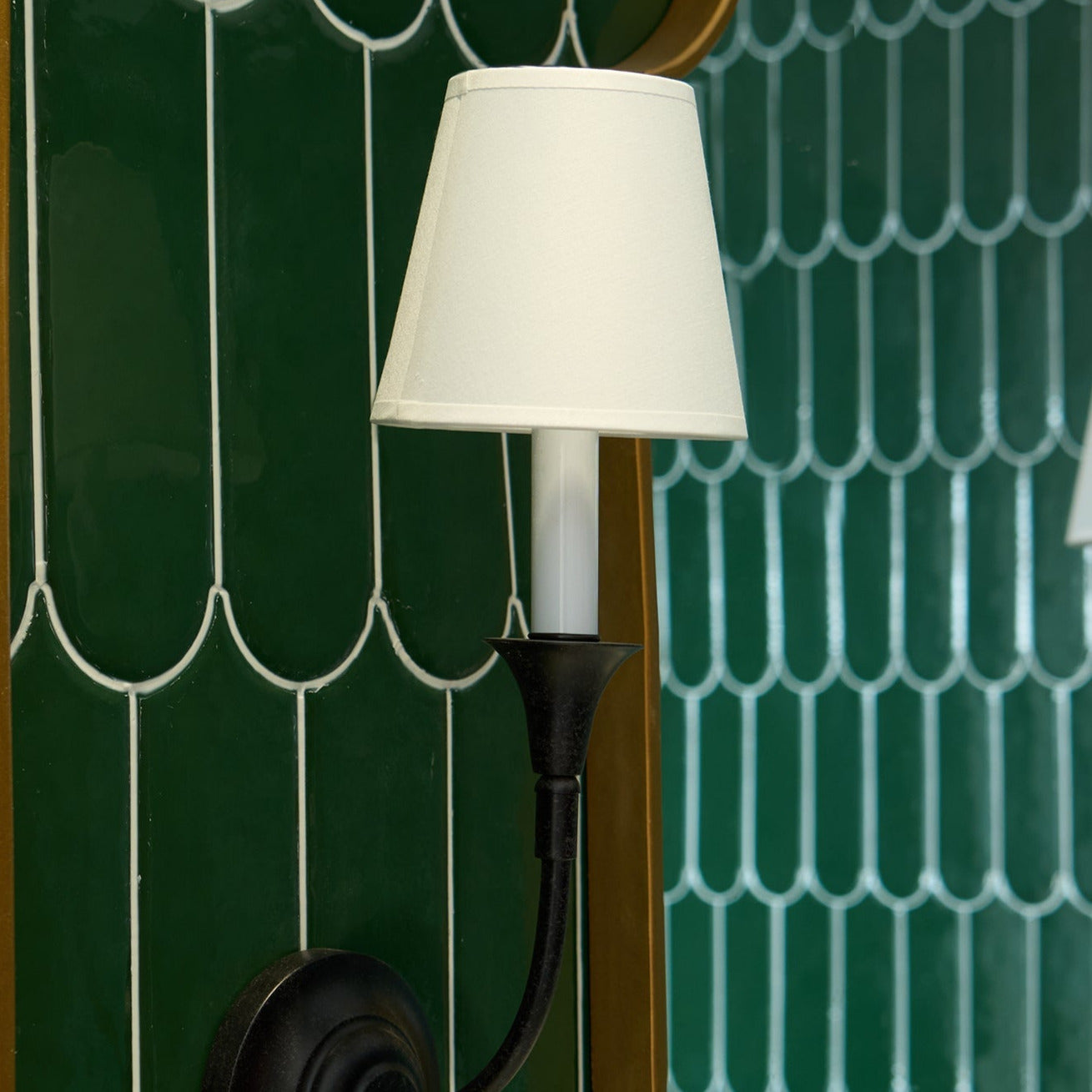 Silva Vintage Wall Lamp Fabric Black/White/Brass Arm - Letslighting