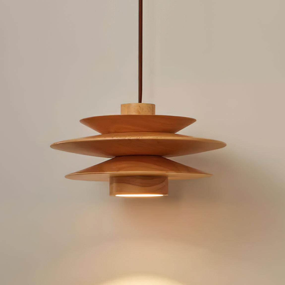 Muto Mid Century Walnut Pendant Light - Letslighting