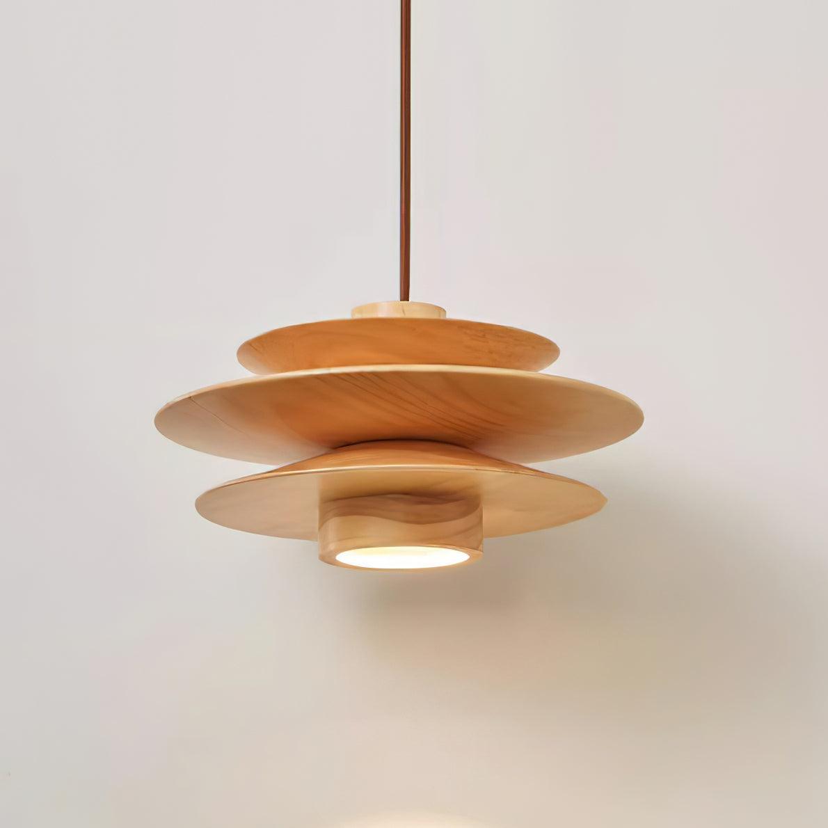 Muto Mid Century Walnut Pendant Light - Letslighting