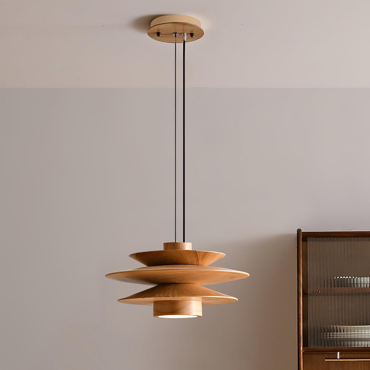 Muto Mid Century Walnut Pendant Light - Letslighting