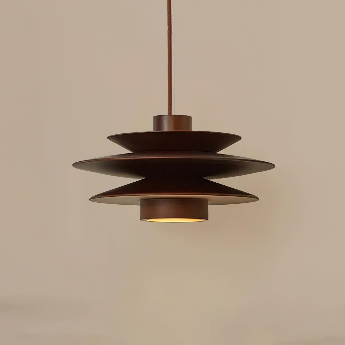 Muto Mid Century Walnut Pendant Light - Letslighting