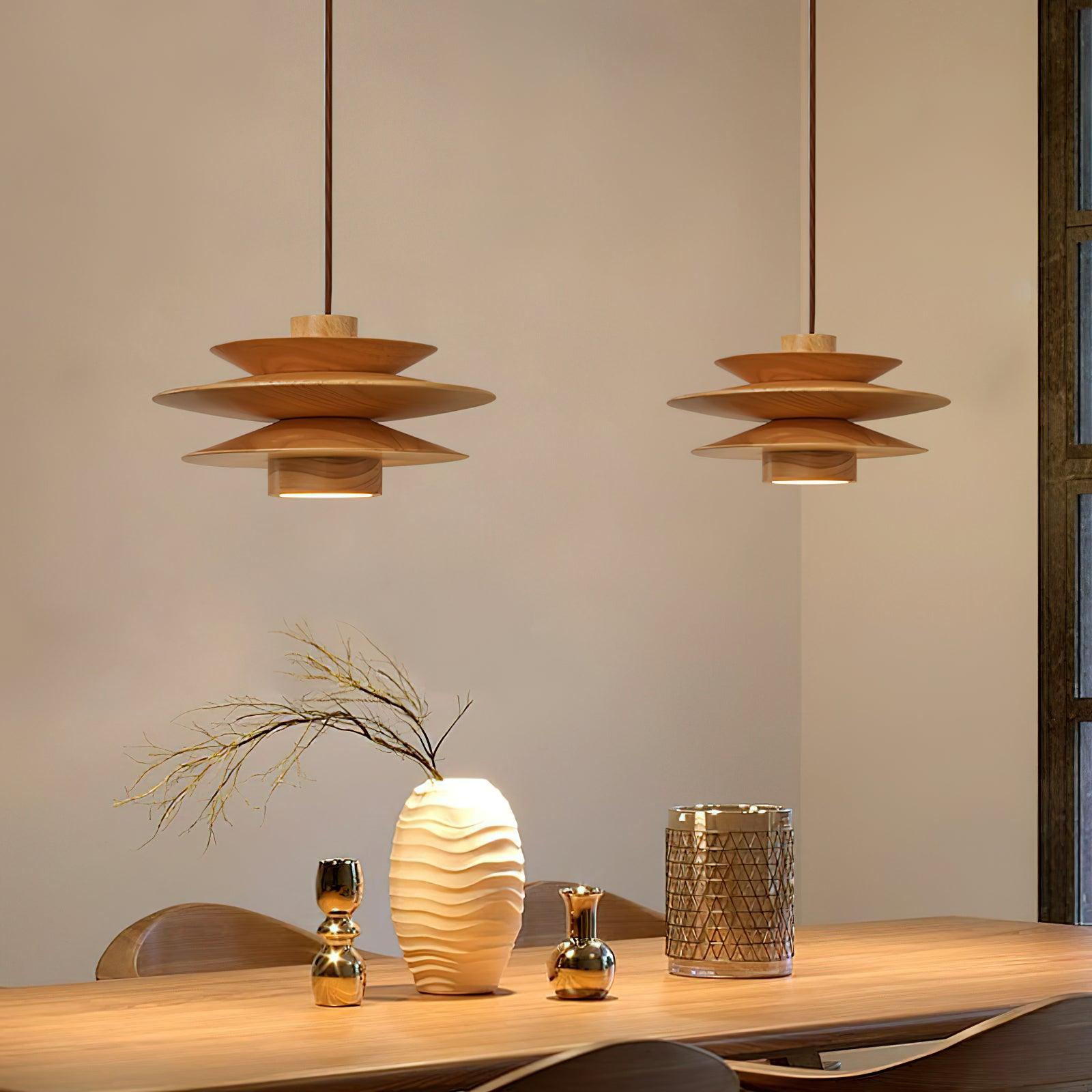 Muto Mid Century Walnut Pendant Light - Letslighting