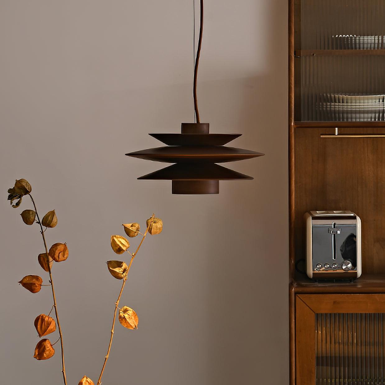 Muto Mid Century Walnut Pendant Light - Letslighting