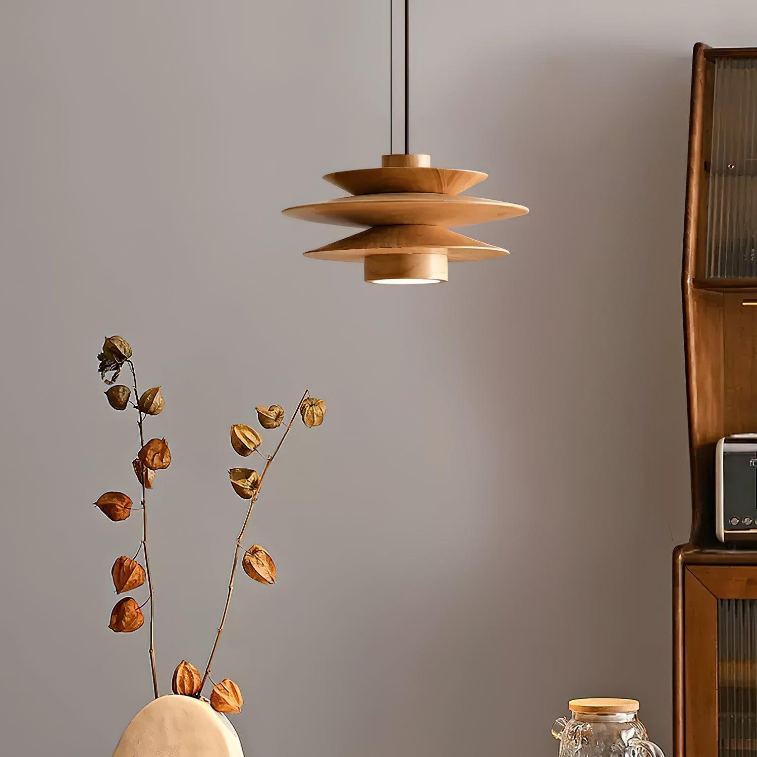 Muto Mid Century Walnut Pendant Light - Letslighting