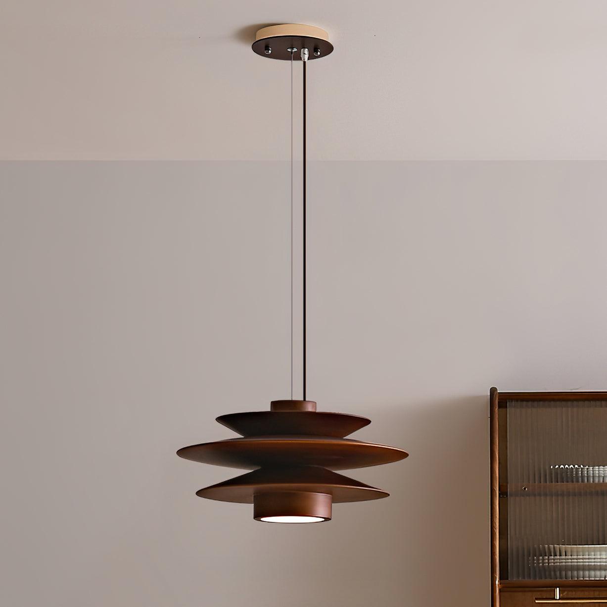 Muto Mid Century Walnut Pendant Light - Letslighting