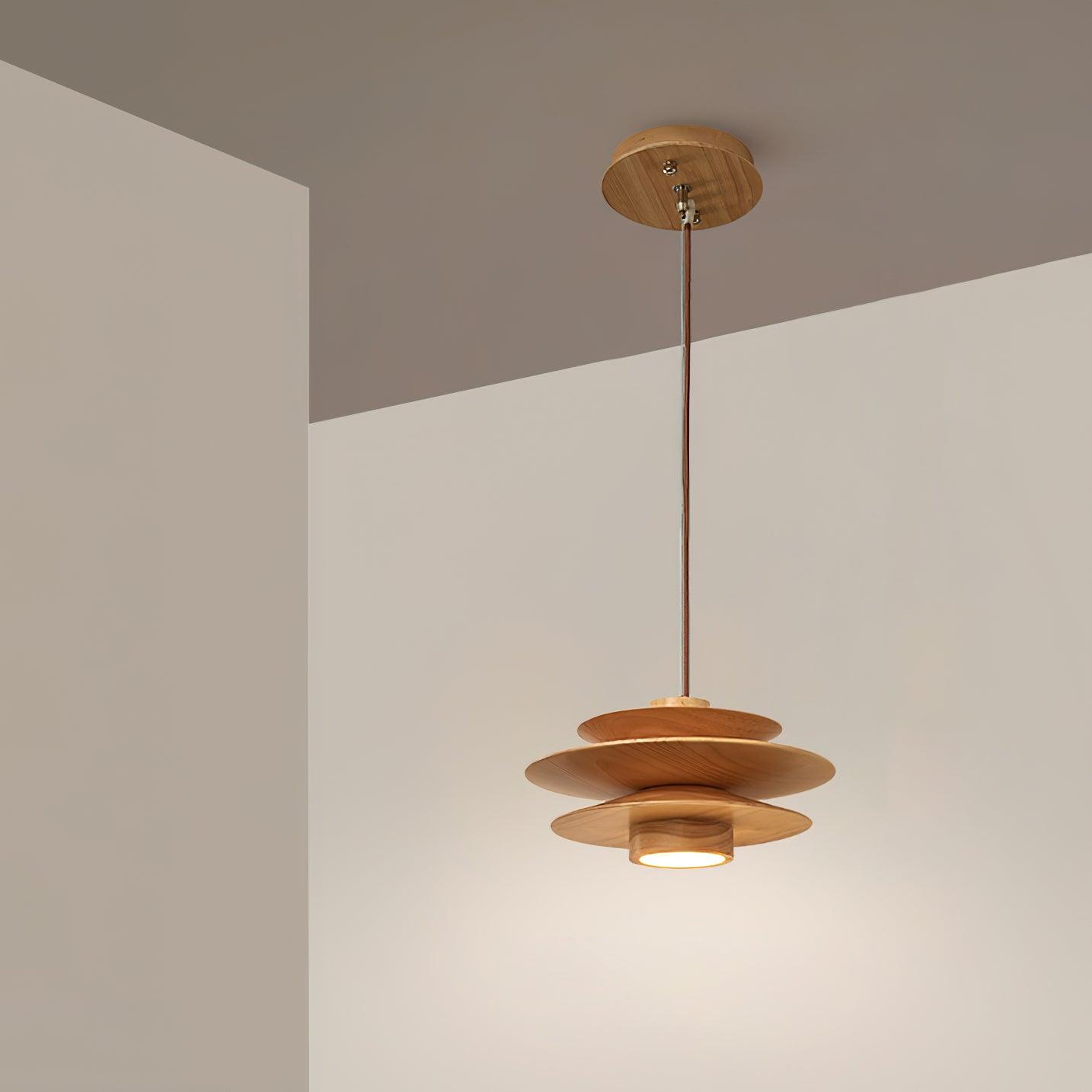 Muto Mid Century Walnut Pendant Light - Letslighting