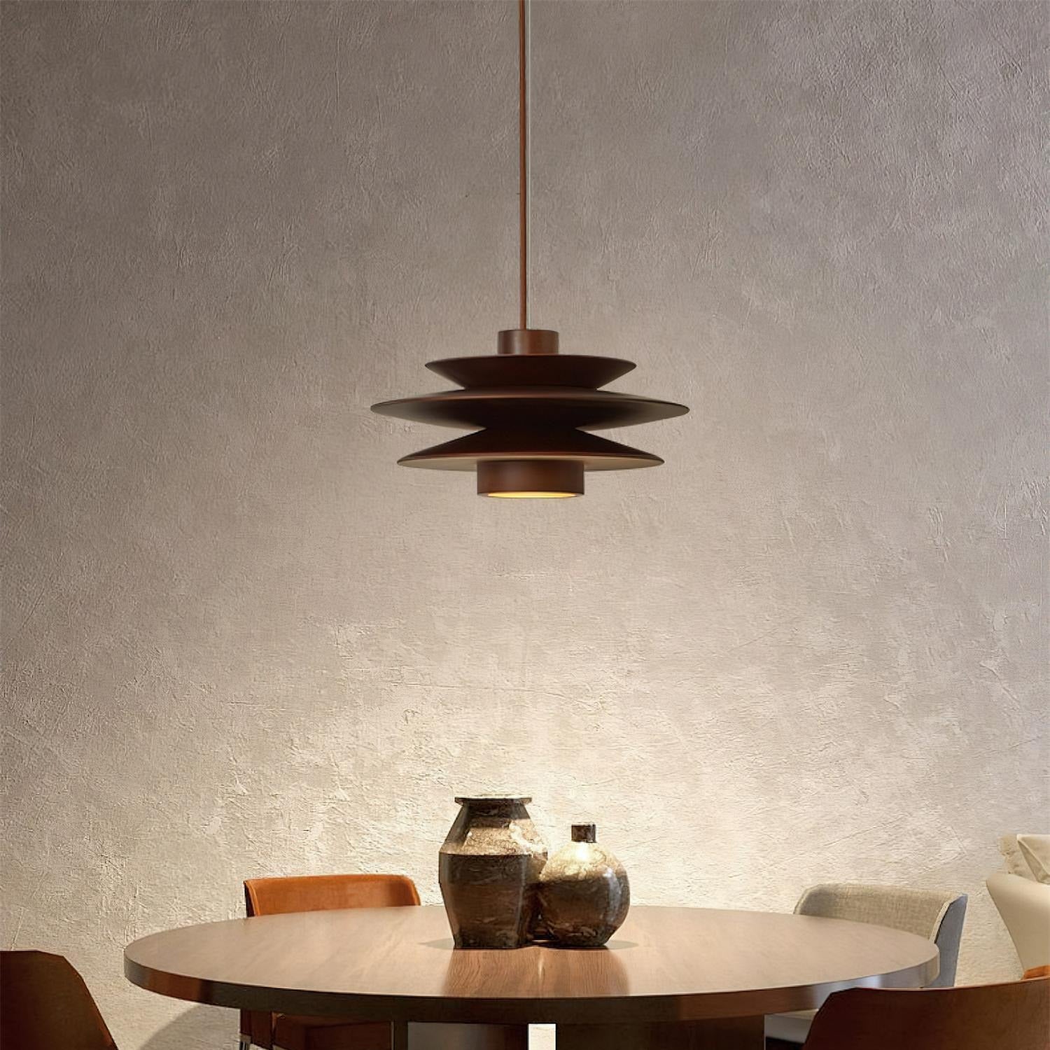 Muto Mid Century Walnut Pendant Light - Letslighting