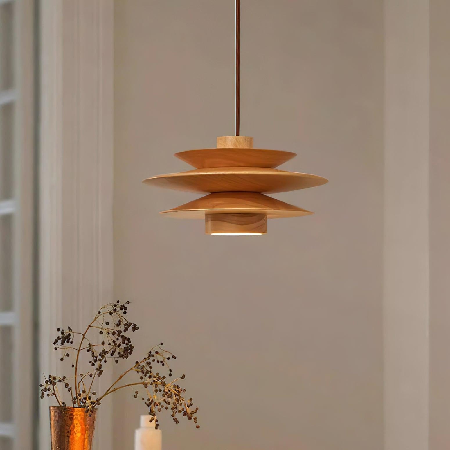 Muto Mid Century Walnut Pendant Light - Letslighting