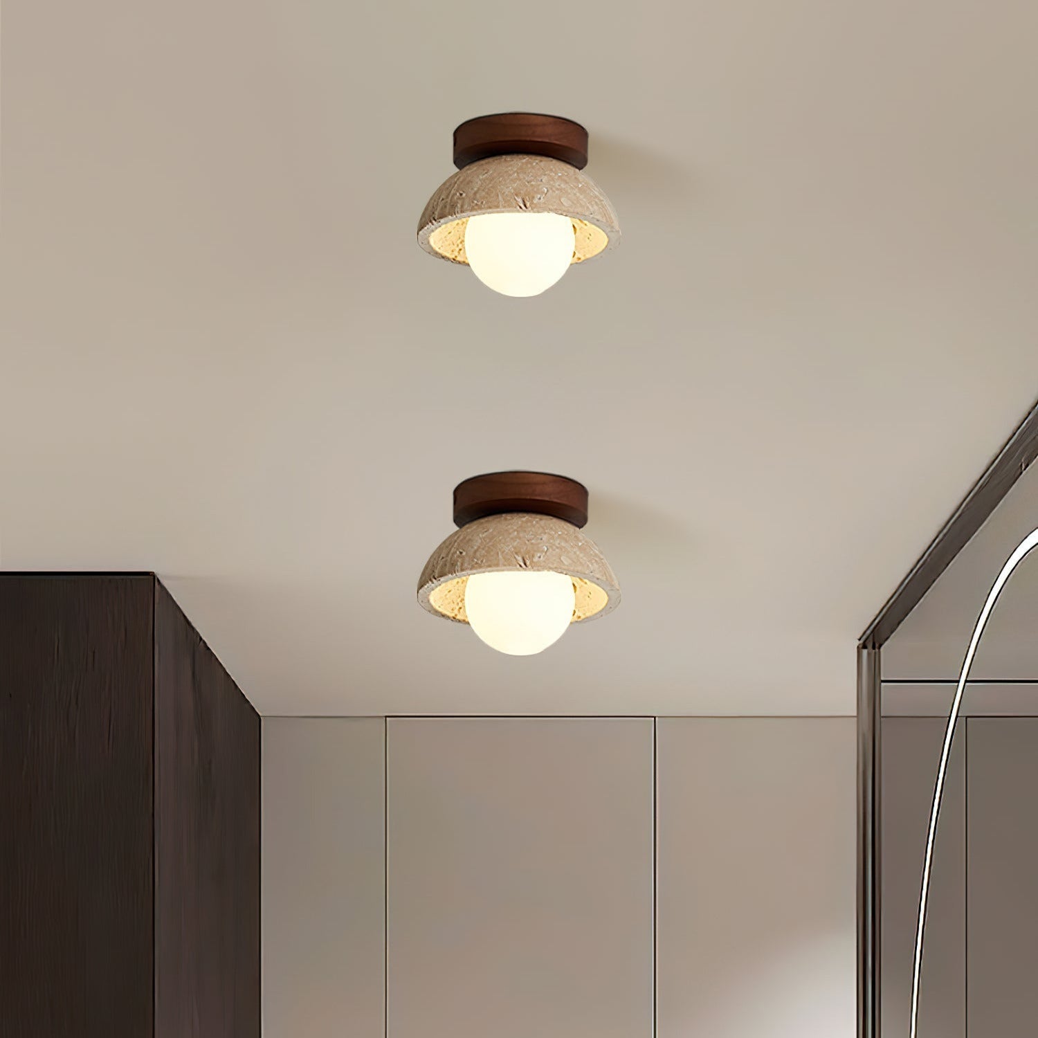 Ritta Minimalist Travertine Ceiling Light - Letslighting