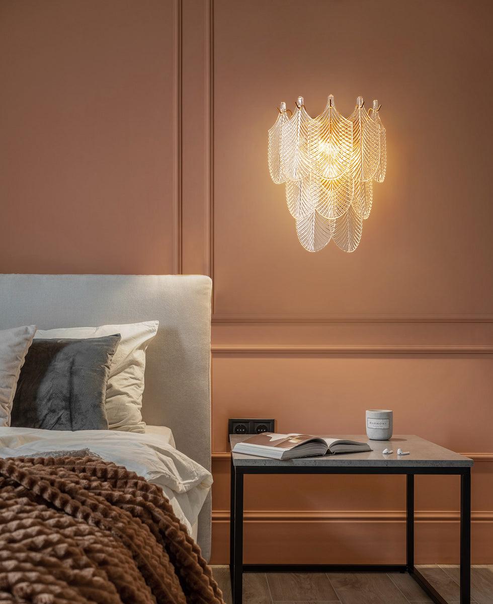 Nima Brass Glass Leaf-inspired Wall Sconce - Letslighting