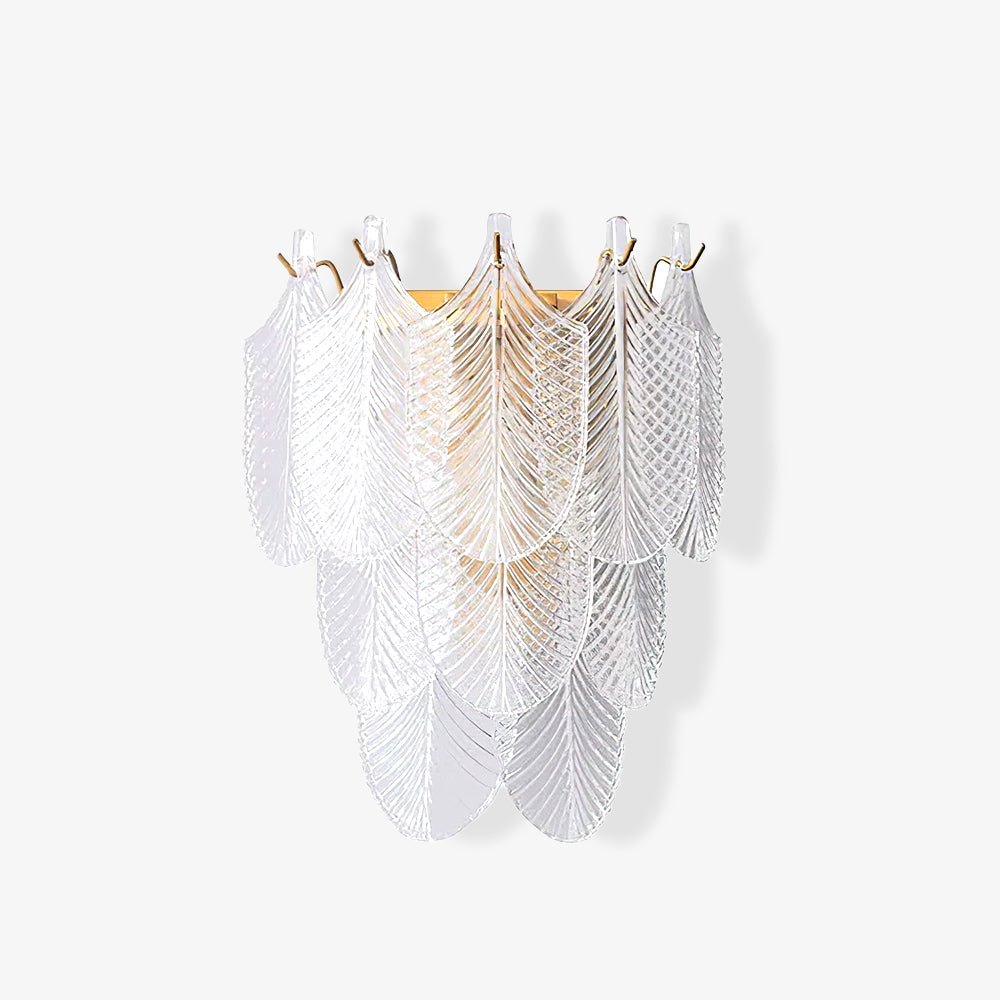 Nima Brass Glass Leaf-inspired Wall Sconce - Letslighting