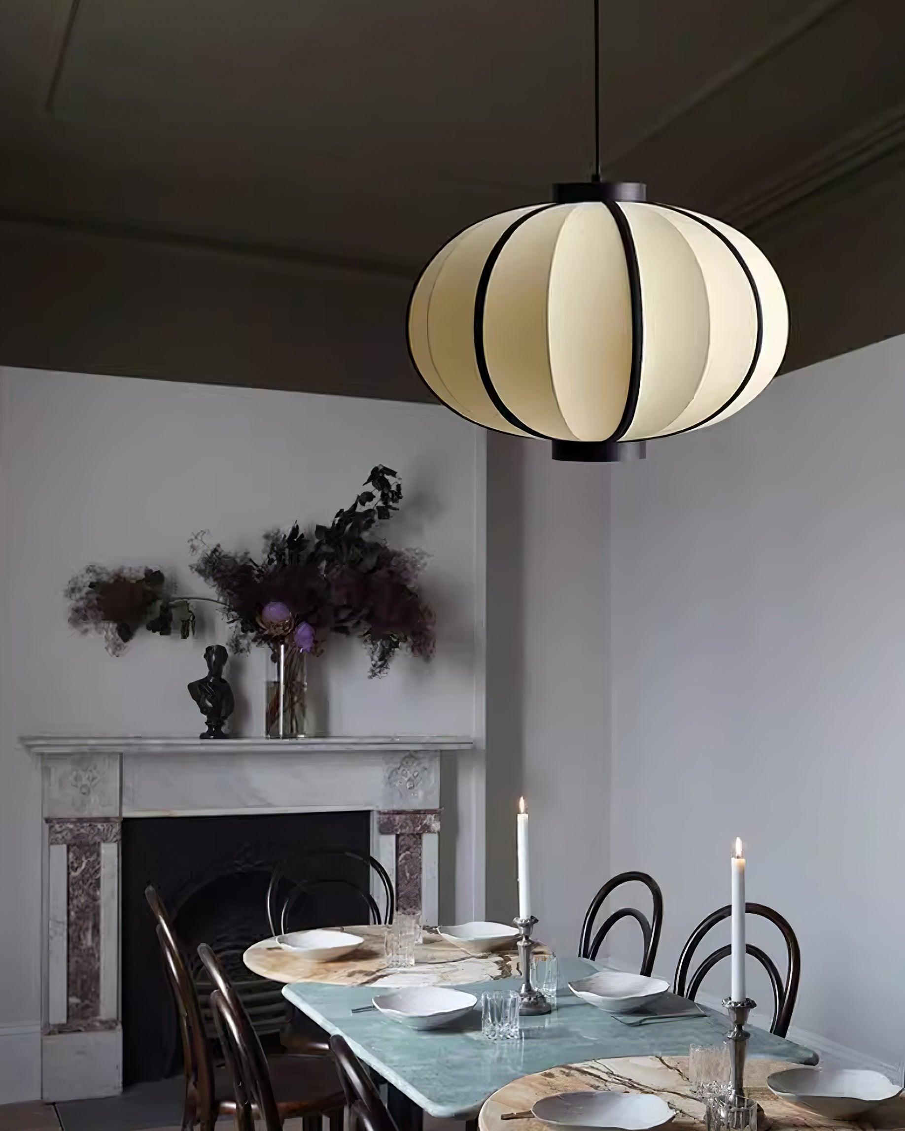 Pendant Lamp Fabric Lantern Shade Frame Vintage - Letslighting