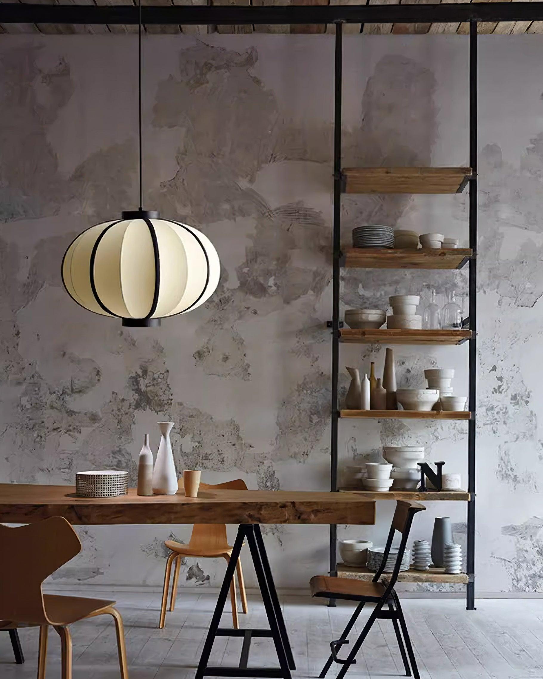 Pendant Lamp Fabric Lantern Shade Frame Vintage - Letslighting