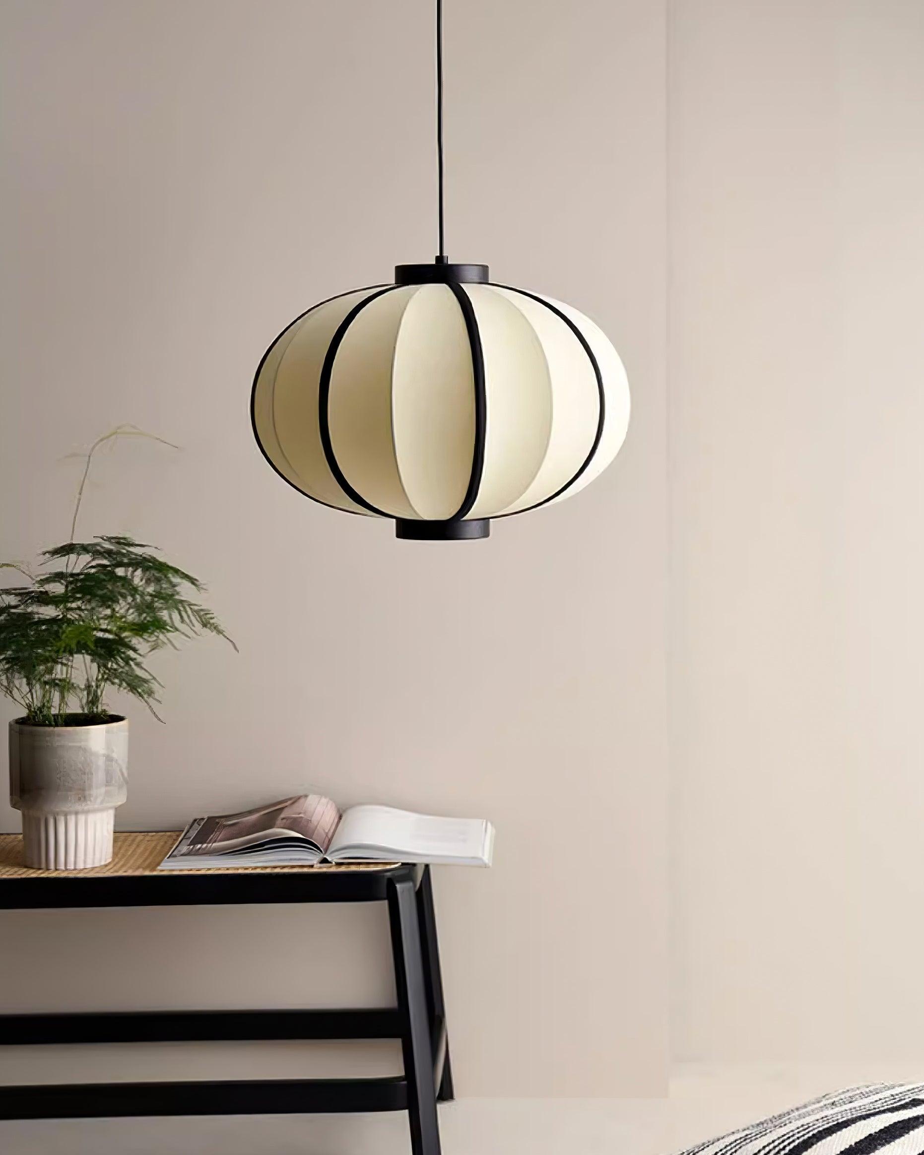 Pendant Lamp Fabric Lantern Shade Frame Vintage - Letslighting