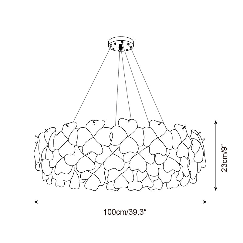 Ophelis Pink Flower Glass Chandelier - Letslighting