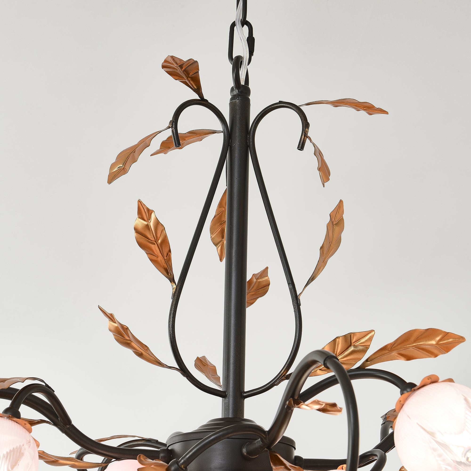 Avelora Vintage Industrial Tulip Pink Glass Chandelier - Letslighting