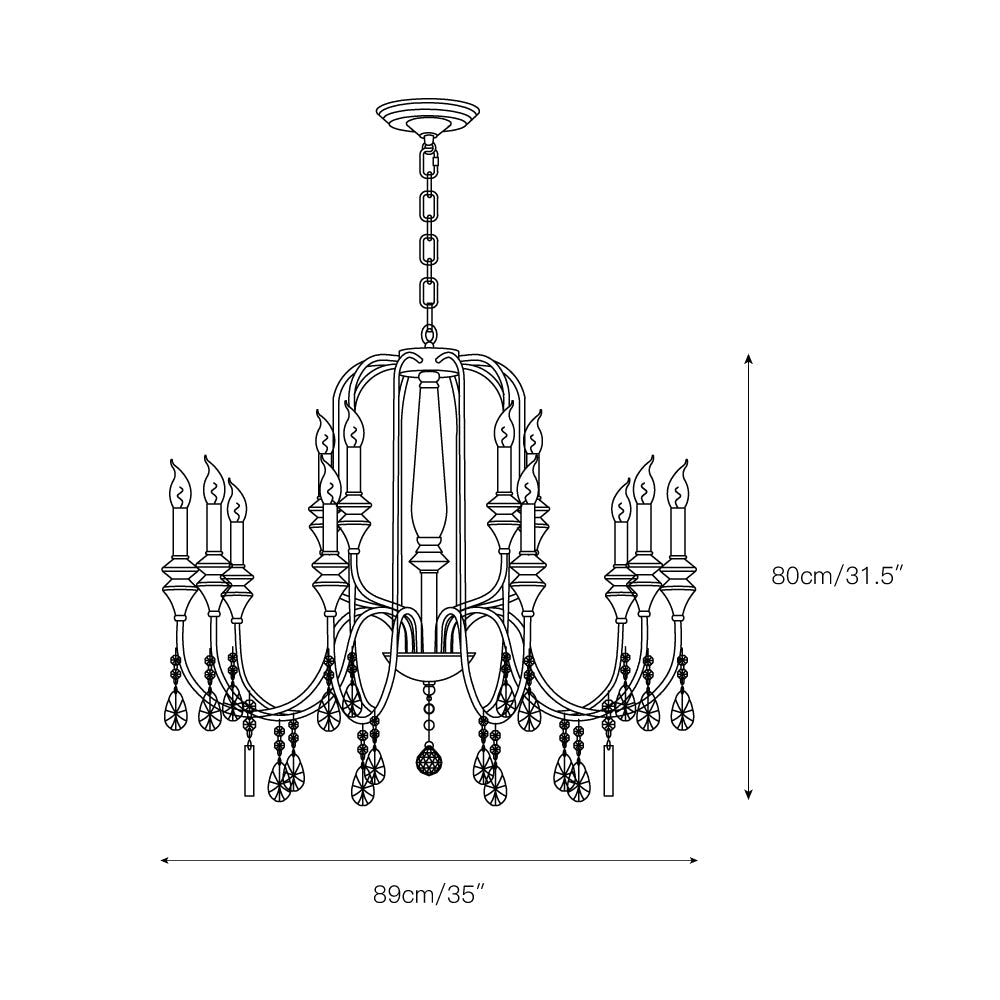 Ercararis Vintage Industrial Brass Crystal Chandelier - Letslighting