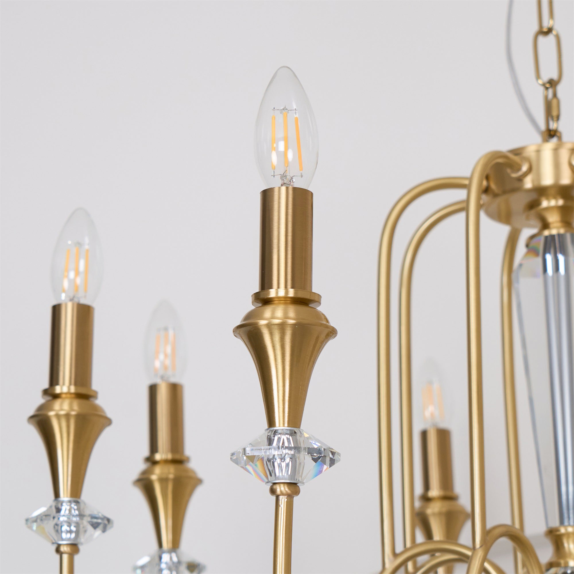 Ercararis Vintage Industrial Brass Crystal Chandelier - Letslighting