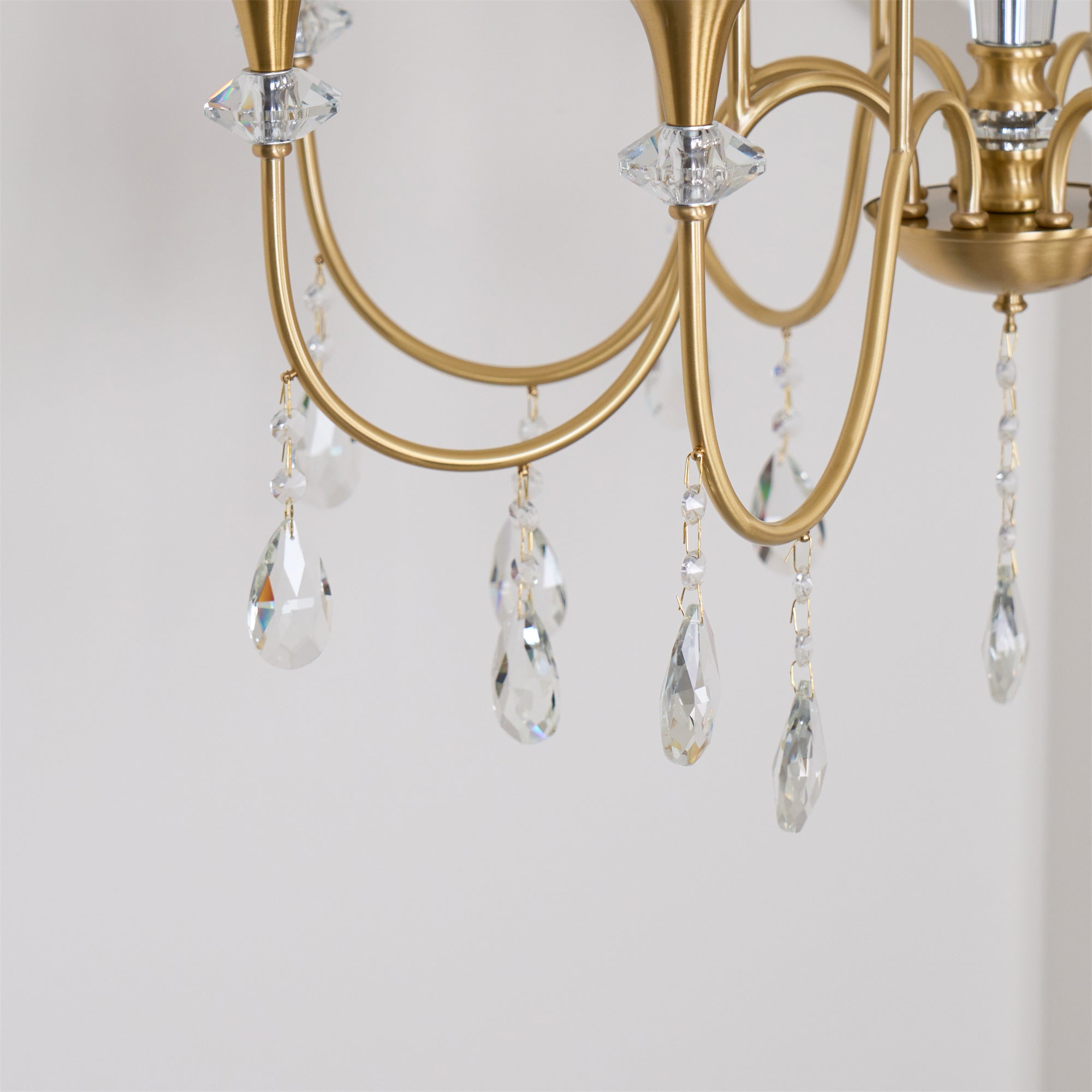 Ercararis Vintage Industrial Brass Crystal Chandelier - Letslighting