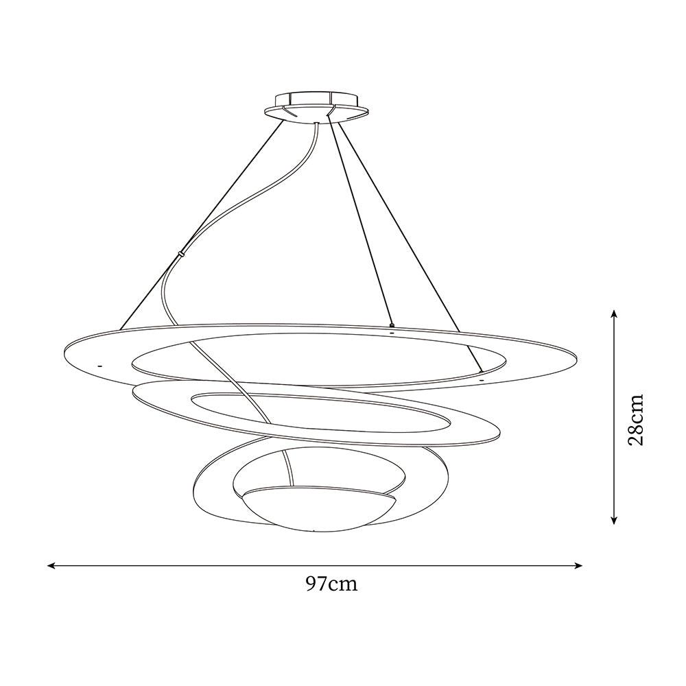 Micro LED Chandelier LED Swirl Rings - Letslighting