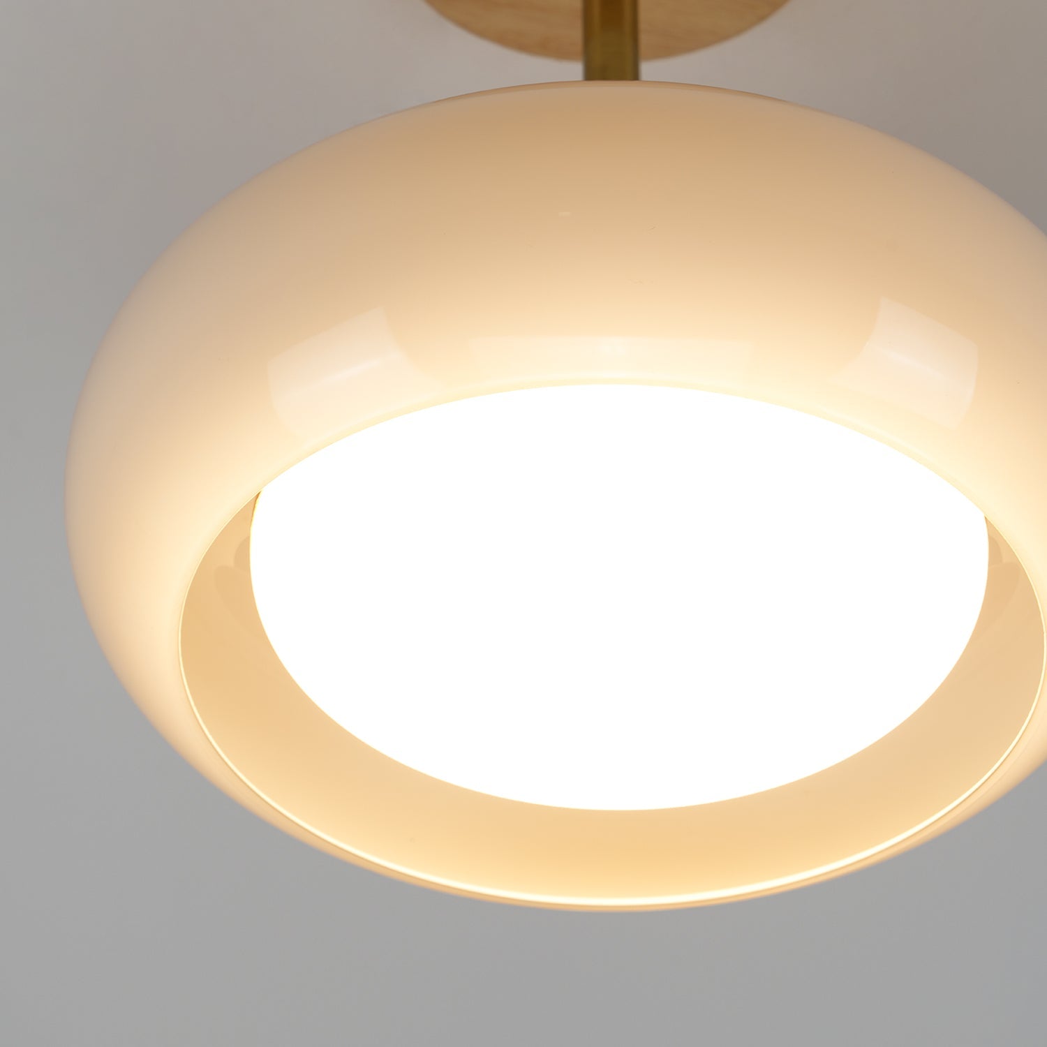 Valentina Flush Mount Ceiling Light Glass Wood &Orange&White
