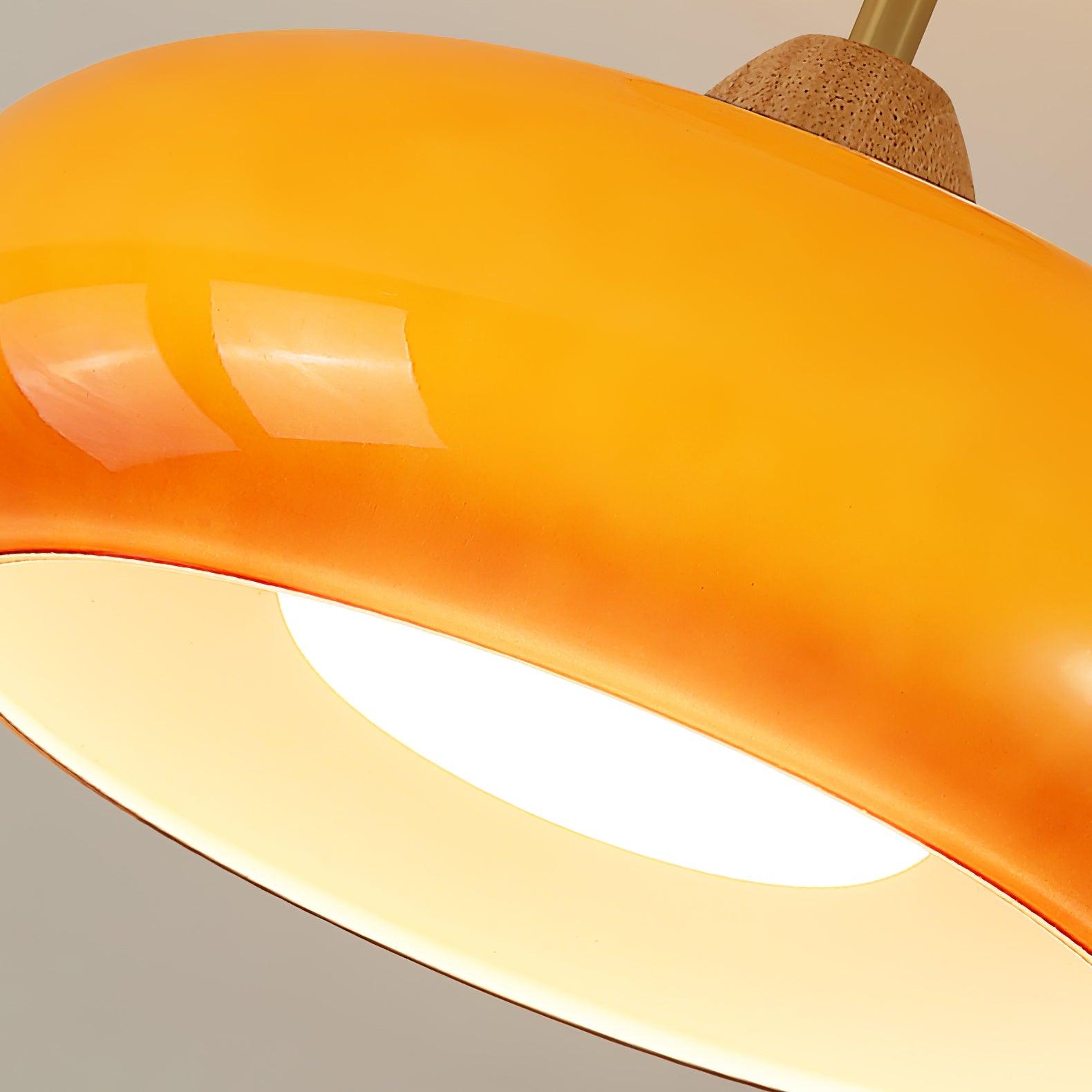 Valentina Flush Mount Ceiling Light Glass Wood &Orange&White