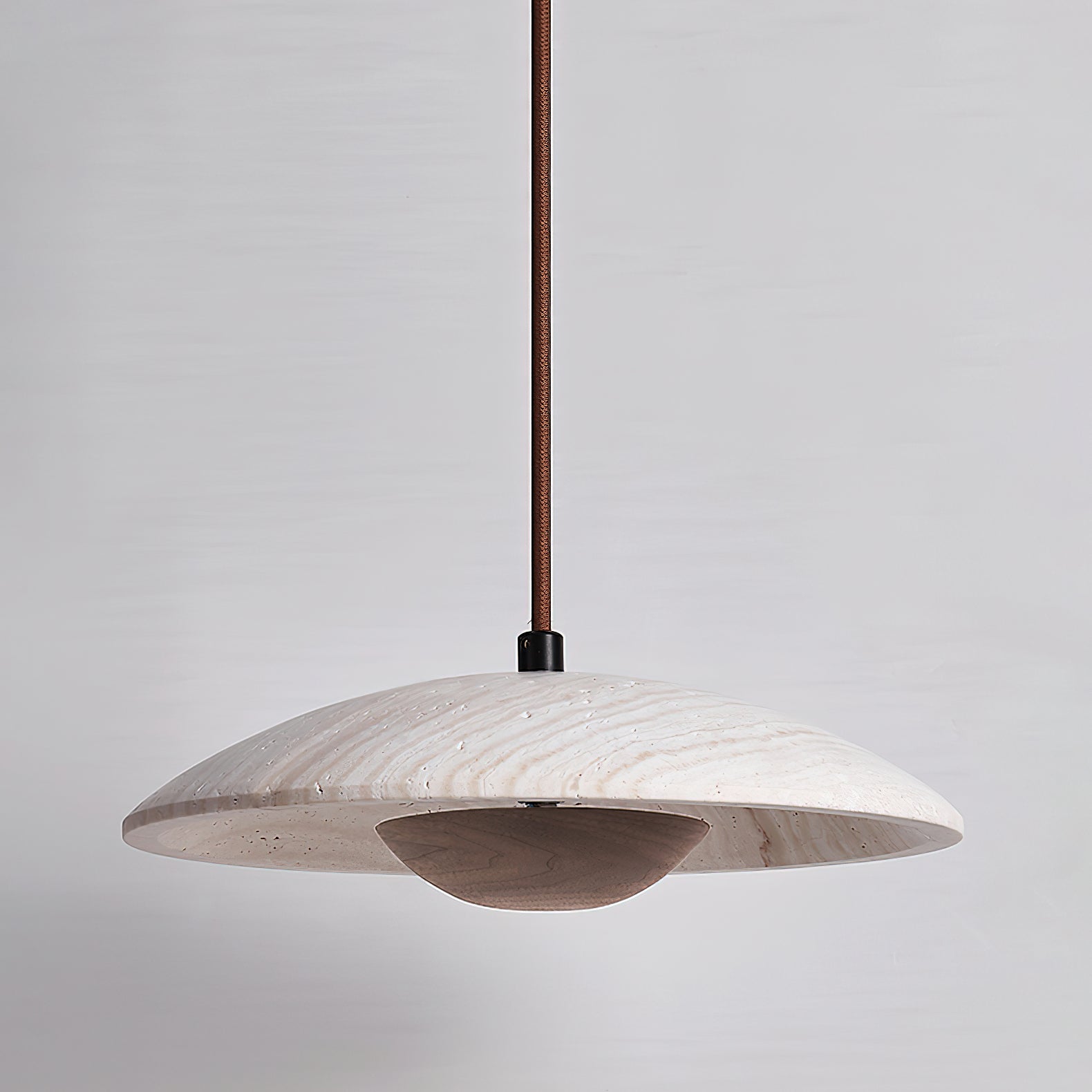 Zodore Wide-Brim Travertine Pendant Light - Letslighting