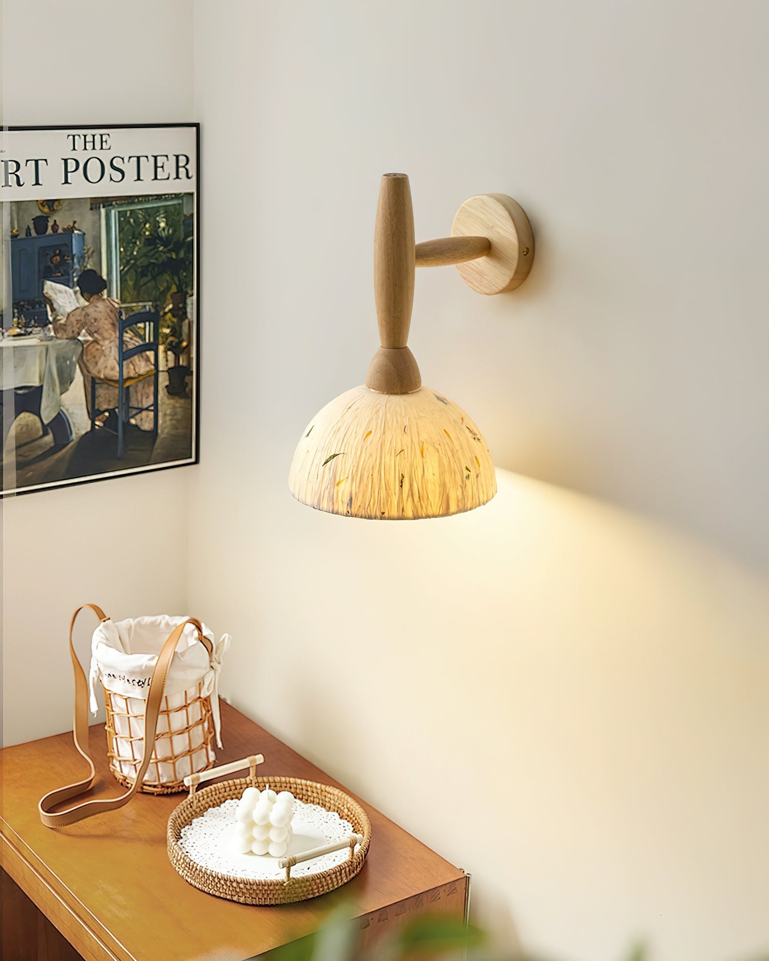 Playa Wood Wall Lamp Wood Rice Paper - Letslighting