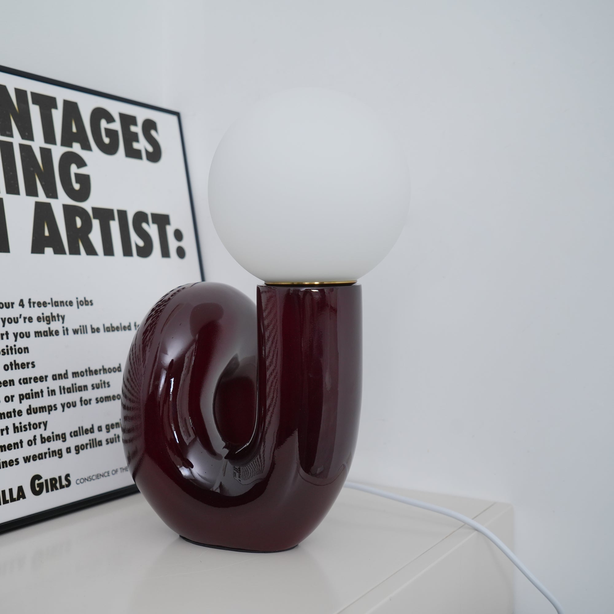 Table Lamp Playful N Shape All White - Letslighting