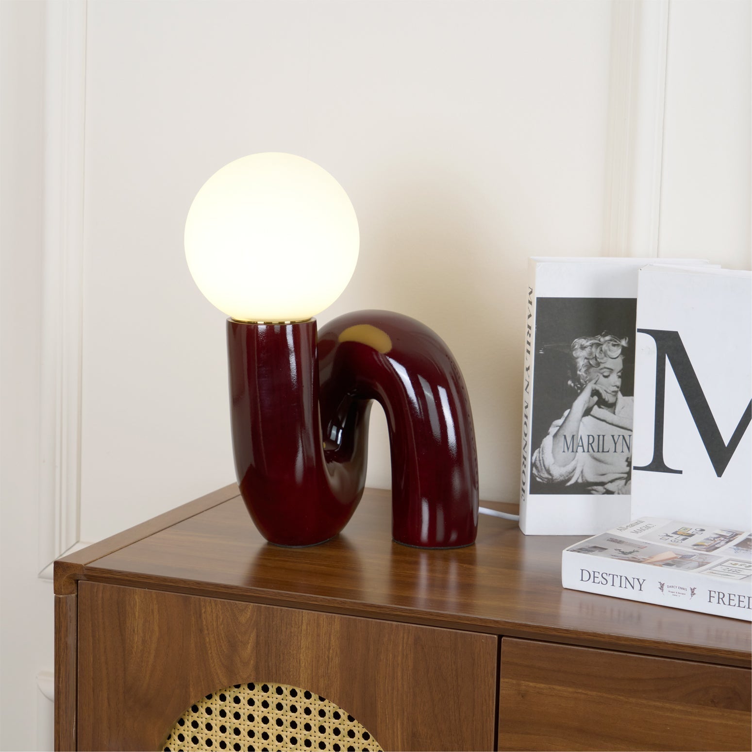 Table Lamp Playful N Shape All White - Letslighting