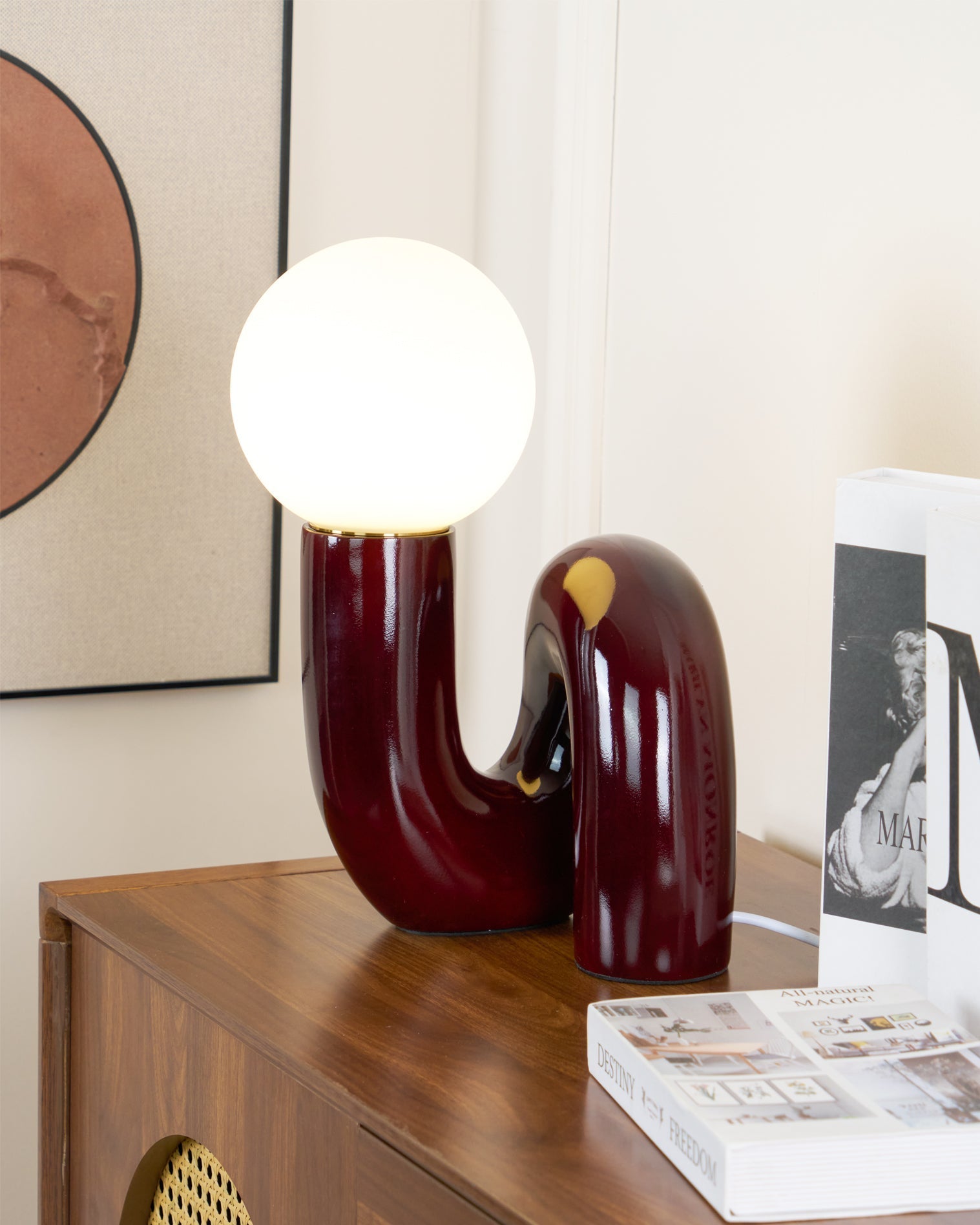 Table Lamp Playful N Shape All White - Letslighting