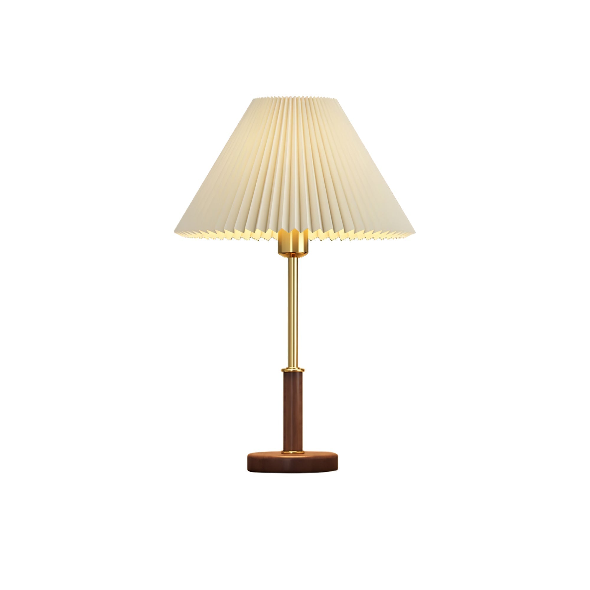 Pleated Walnut Table Lamp - Blowlighting