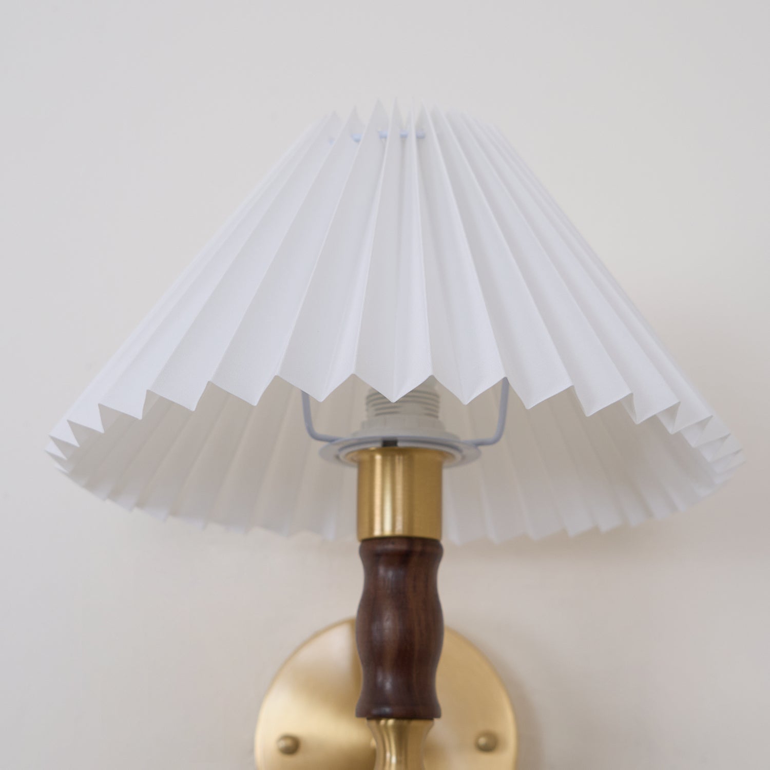 Ernest Vintage Industrial Pleated Walnut Fabric Wall Light - Letslighting
