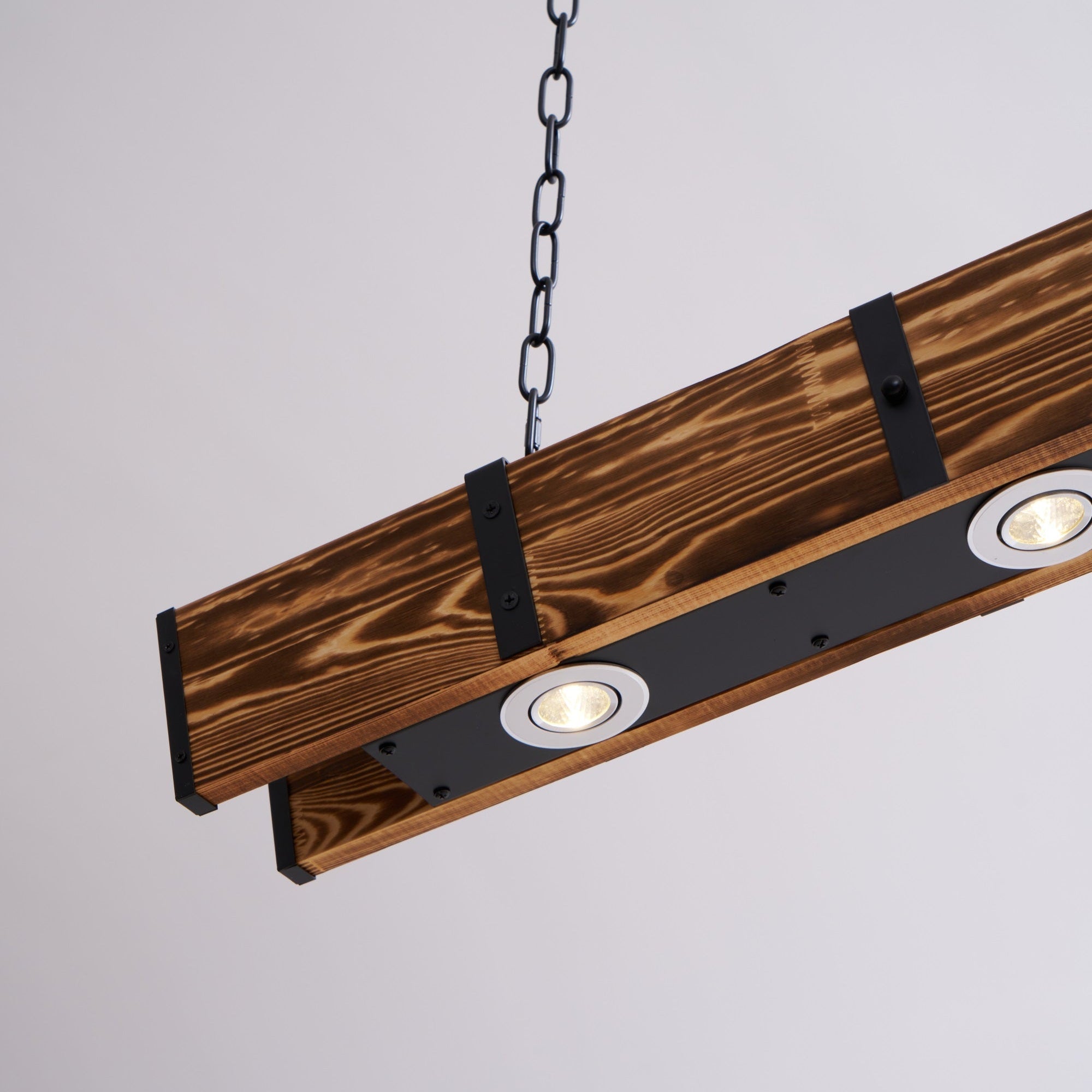 Lustra Chandelier Pleva Linear Natural Wood - Letslighting