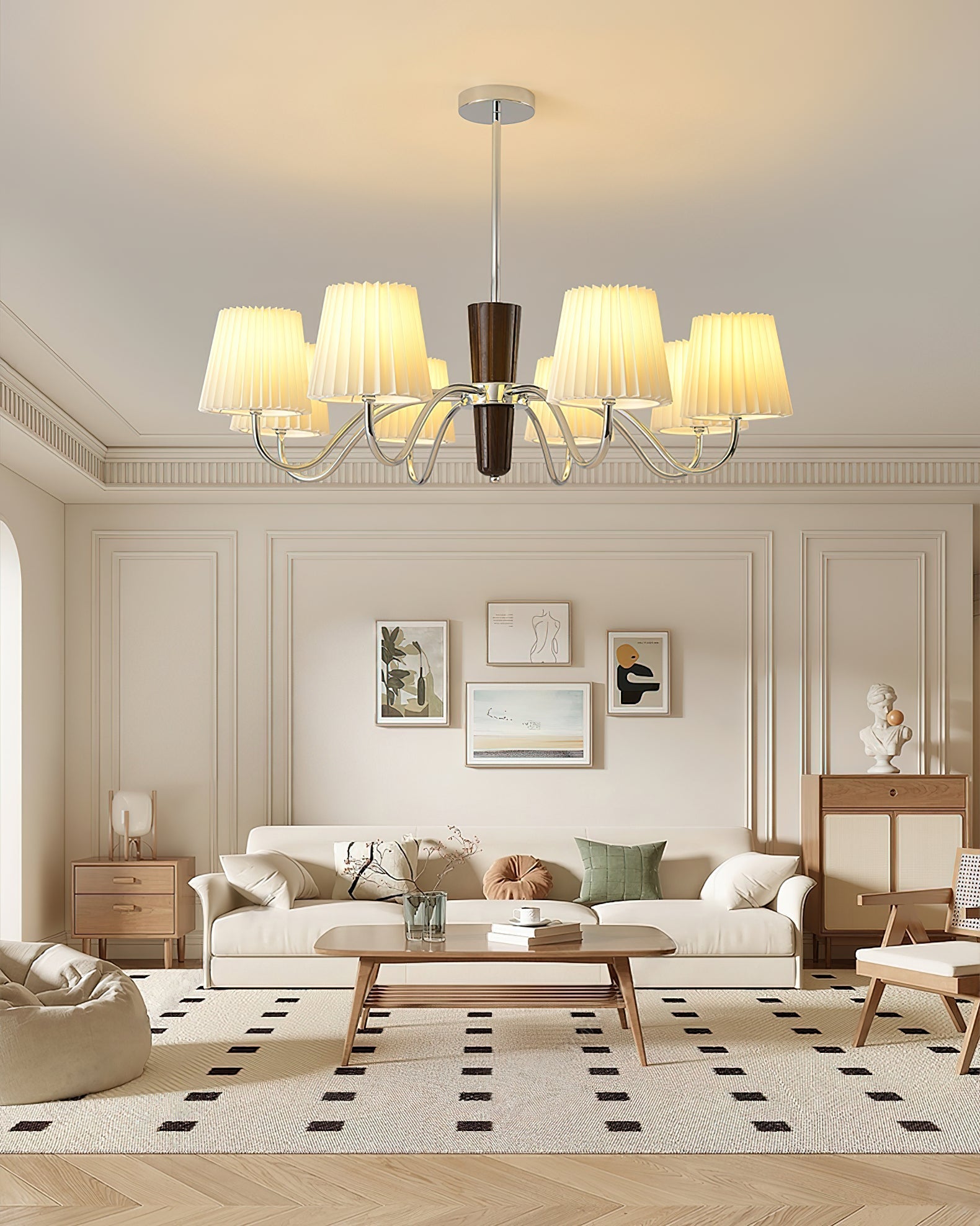 Aurora Chandelier Pleated Fabric Classic - Letslighting