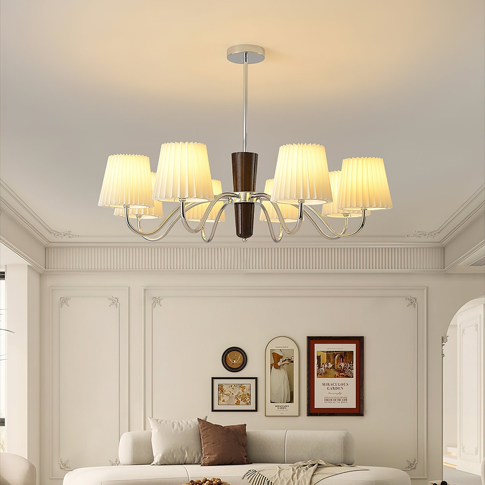Aurora Chandelier Pleated Fabric Classic - Letslighting