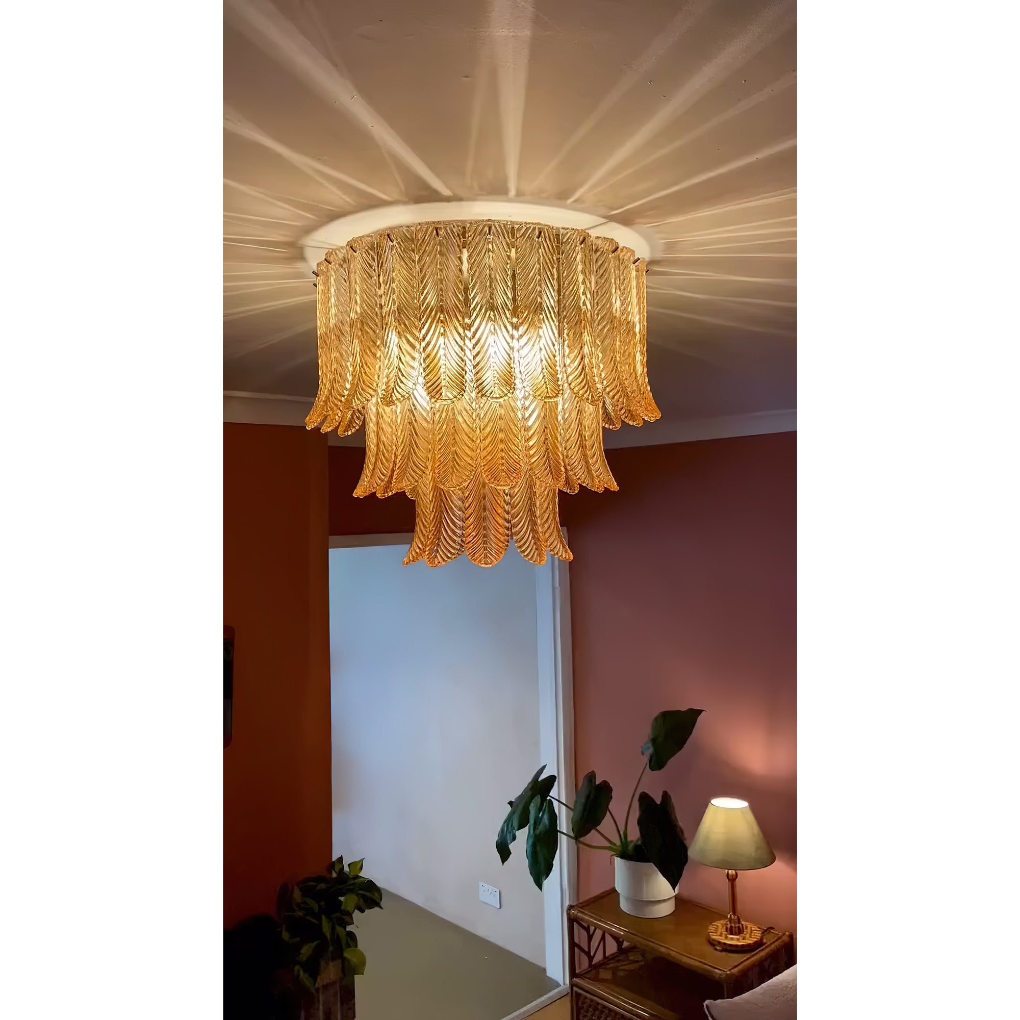 Vosolara Postmodern Luxury Brass Glass Ceiling Light - Letslighting