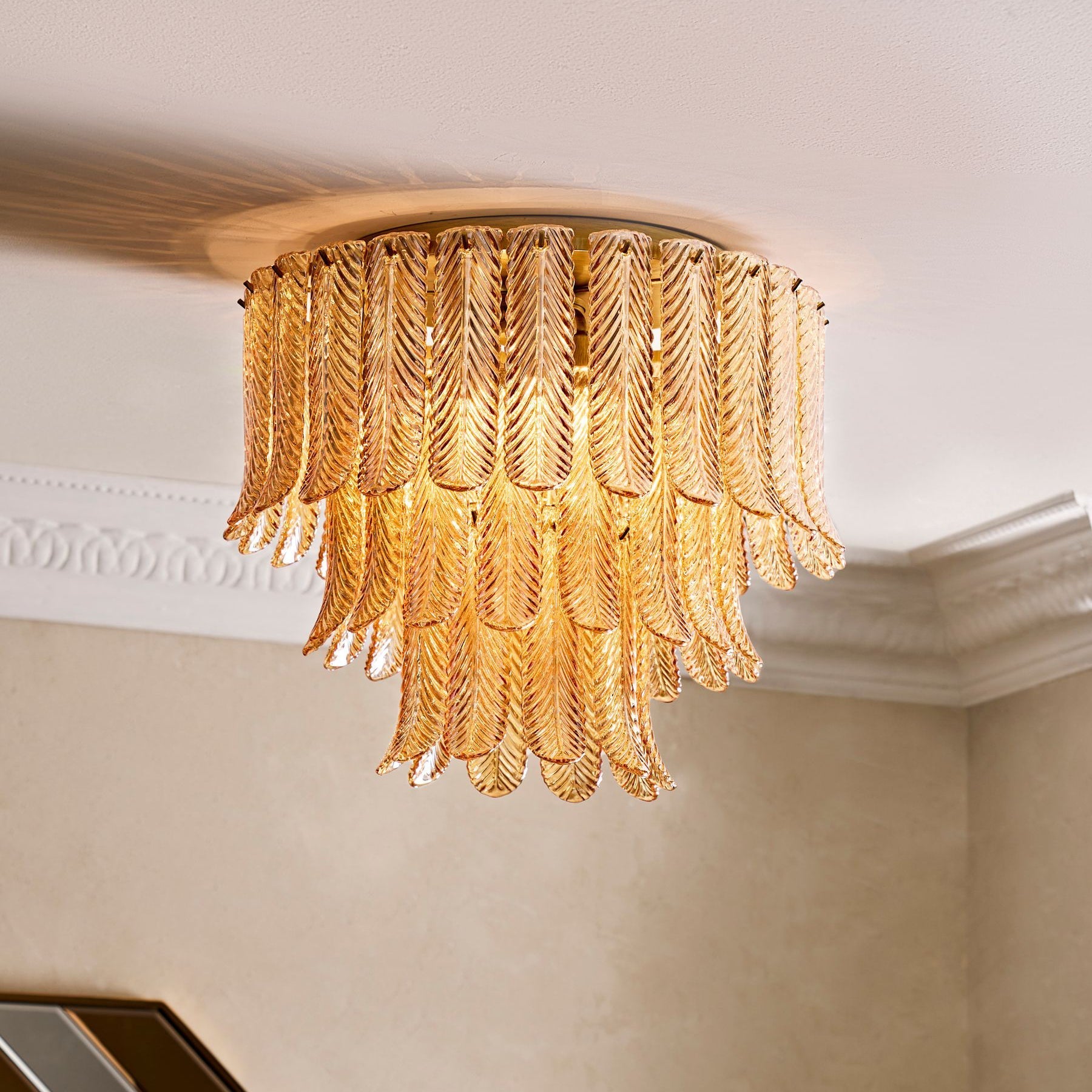 Vosolara Postmodern Luxury Brass Glass Ceiling Light - Letslighting