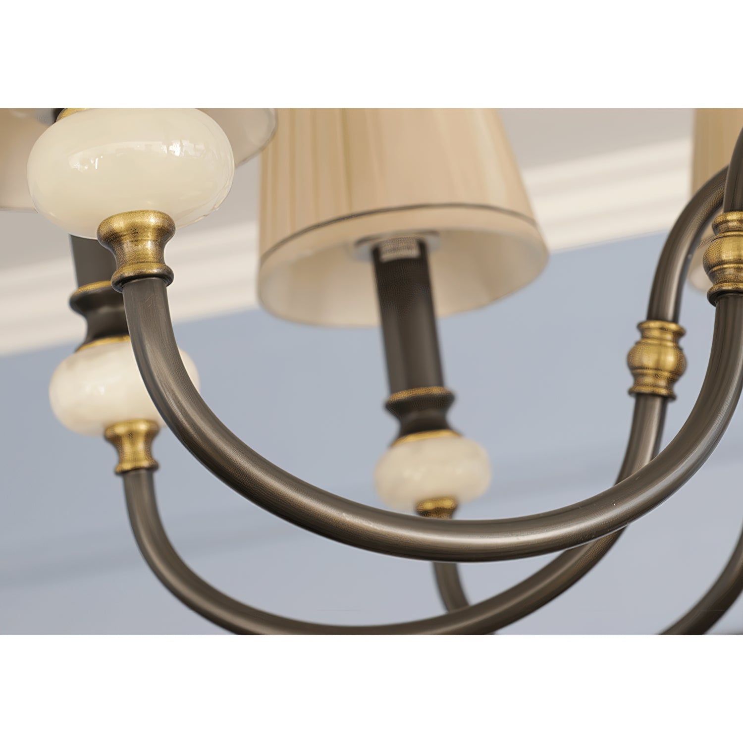 Ivenen Postmodern Luxury Brass Jade Chandelier - Letslighting