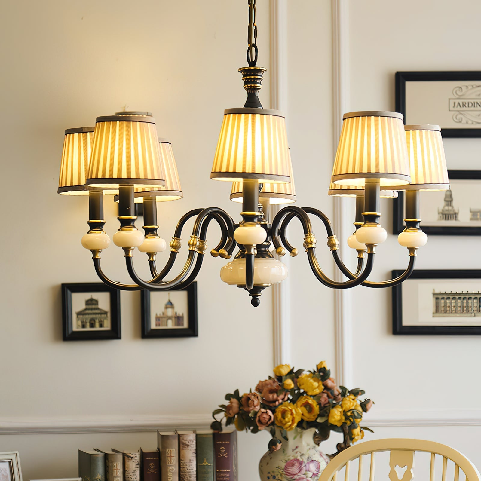 Ivenen Postmodern Luxury Brass Jade Chandelier - Letslighting